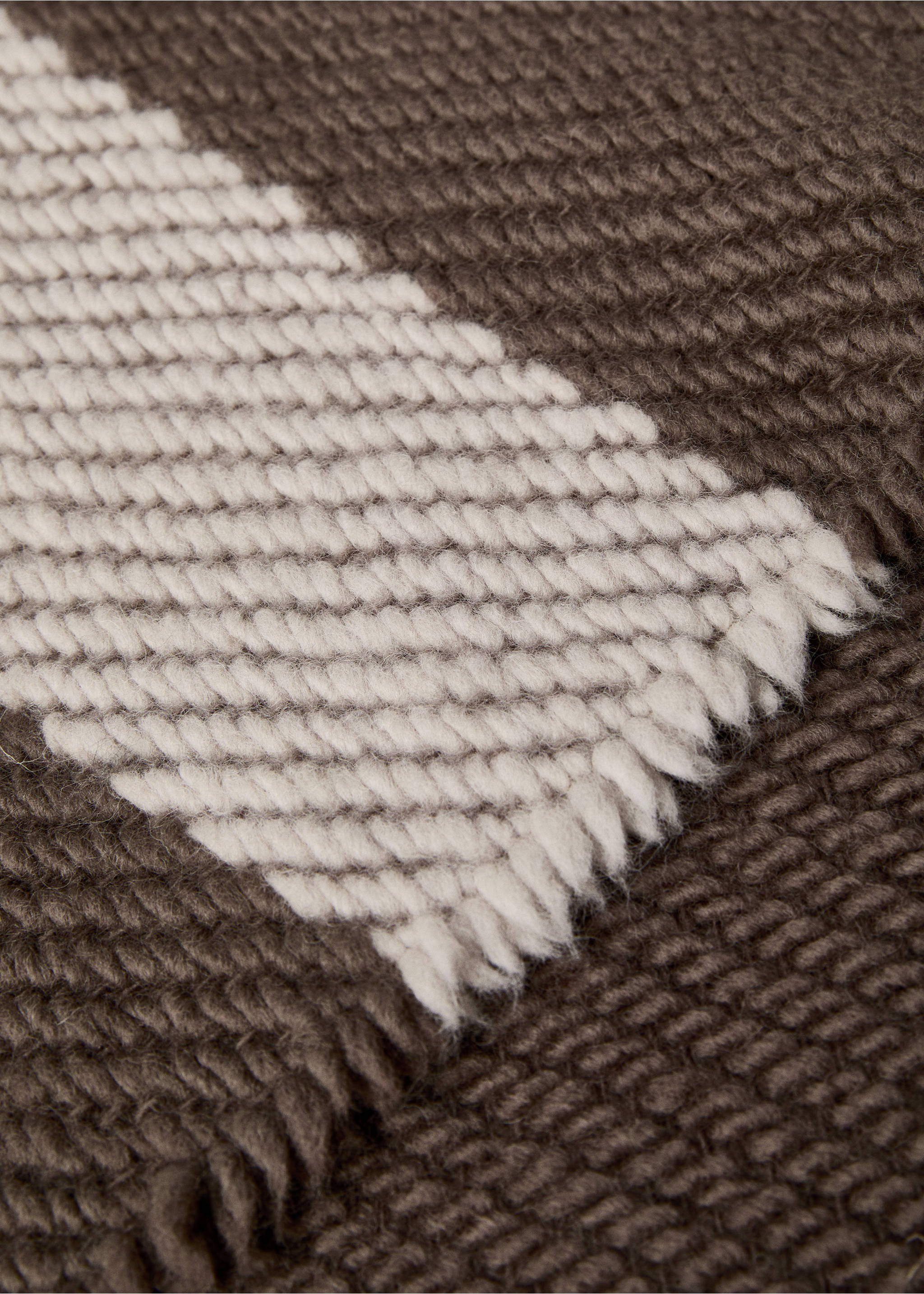 Gestreepte deken 100% wol 130x180 cm - Detail van het artikel 2, Bruin. Ref: 77067652-00.