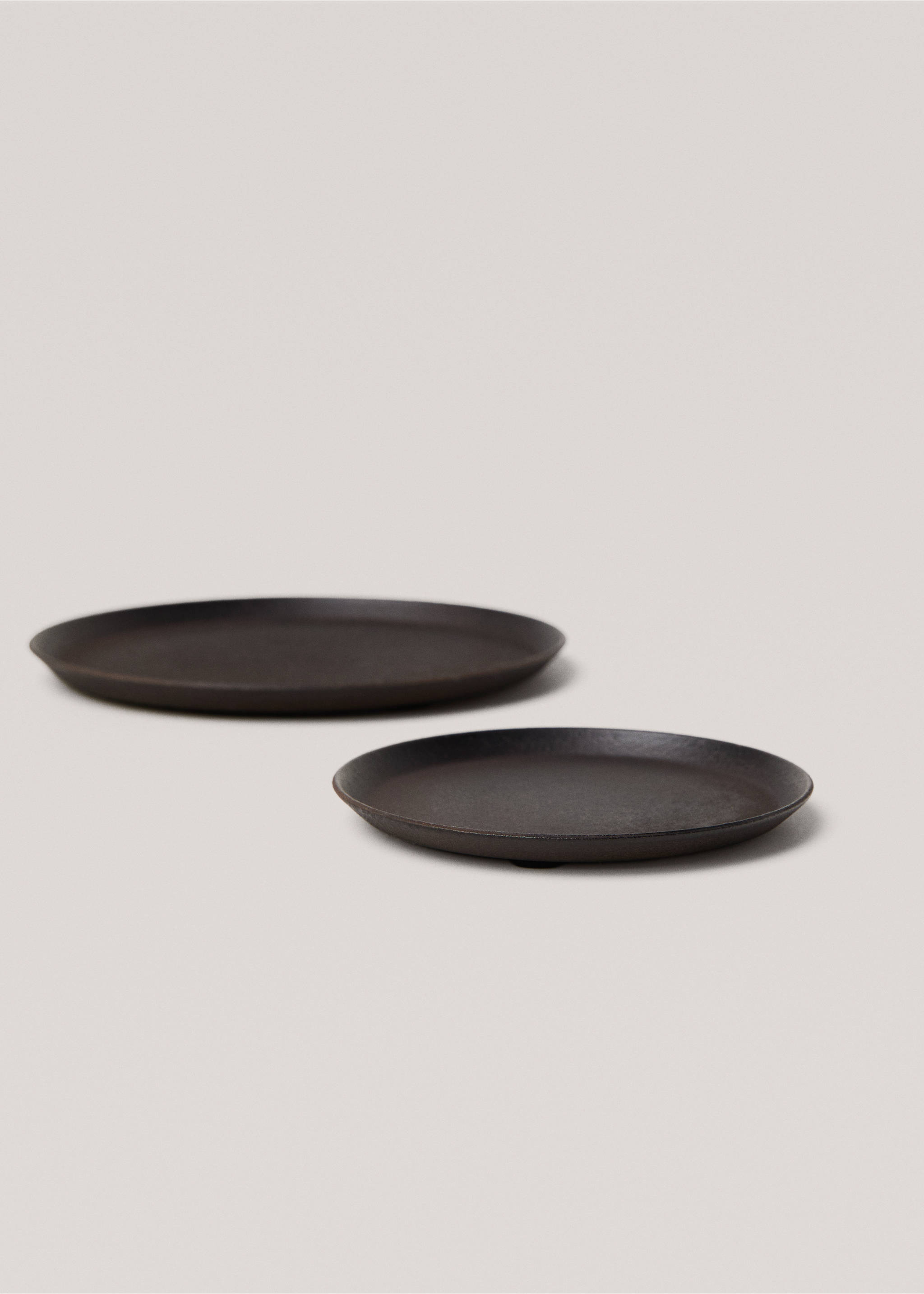 100% iron decorative tray  15.5x1cm - Details of the article 3, Brown. Ref: 77067655-00.