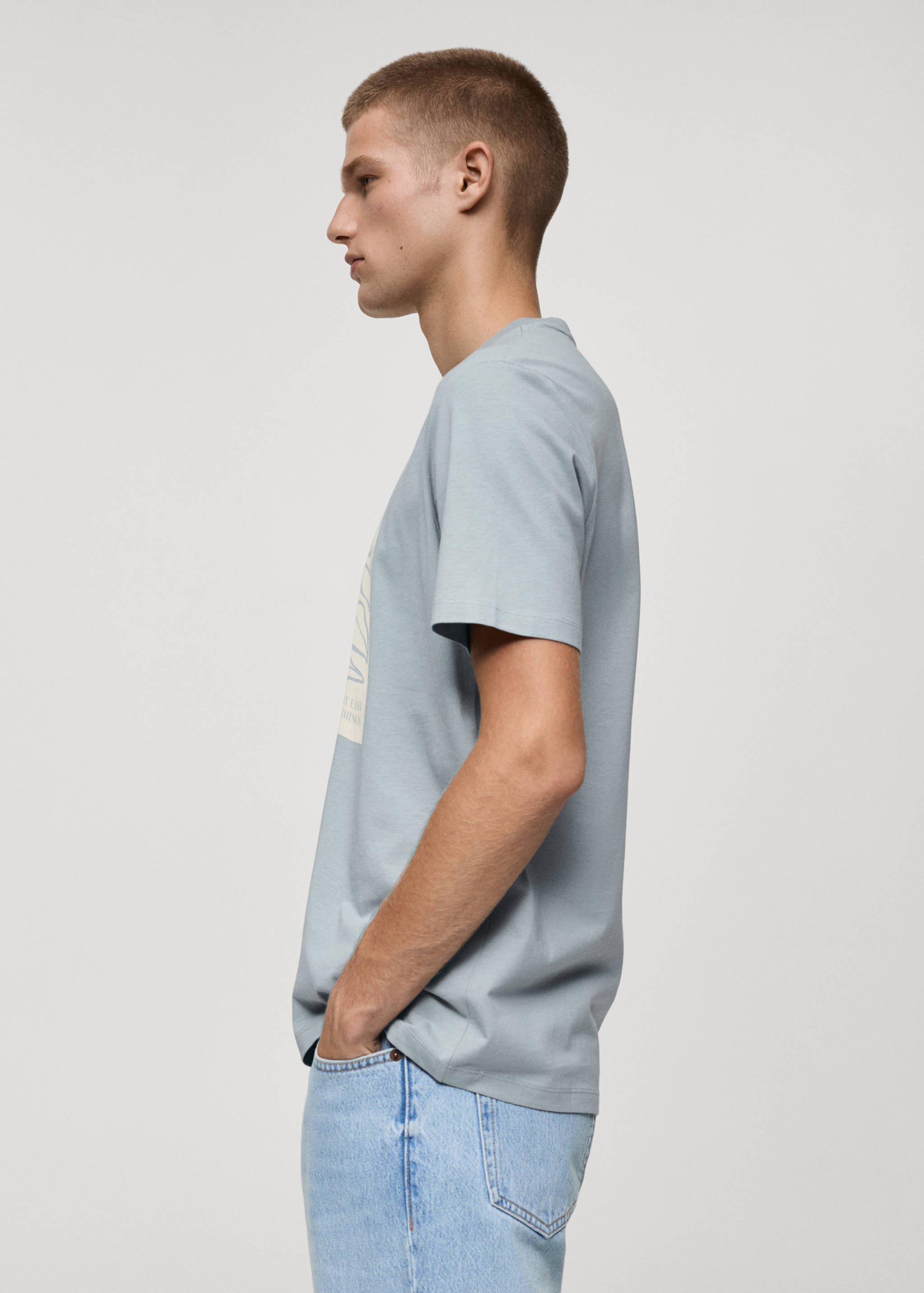 Camiseta 100% algodón estampado pecho - Detalle del artículo 2