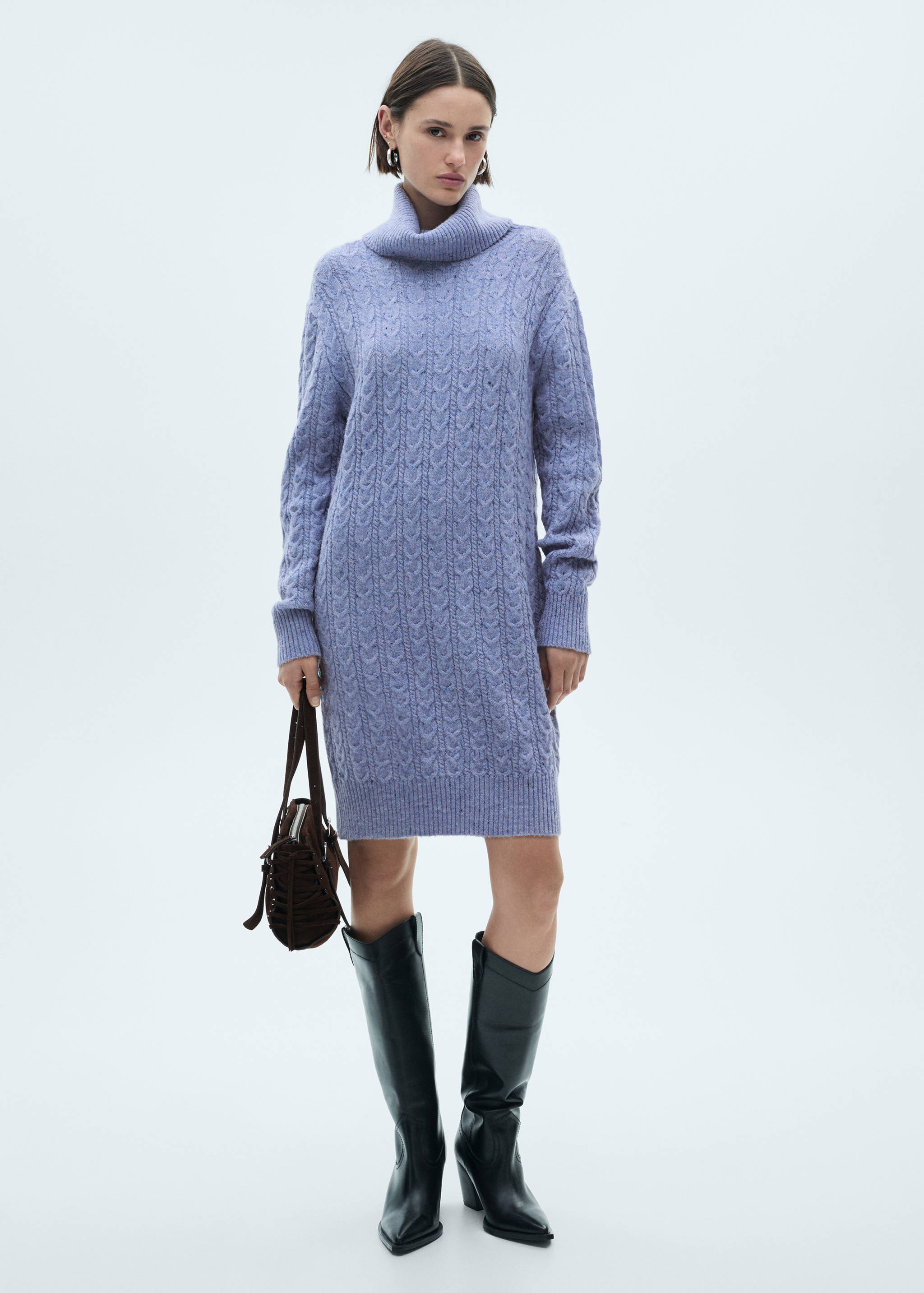 Turtle neck knit dress - General plane