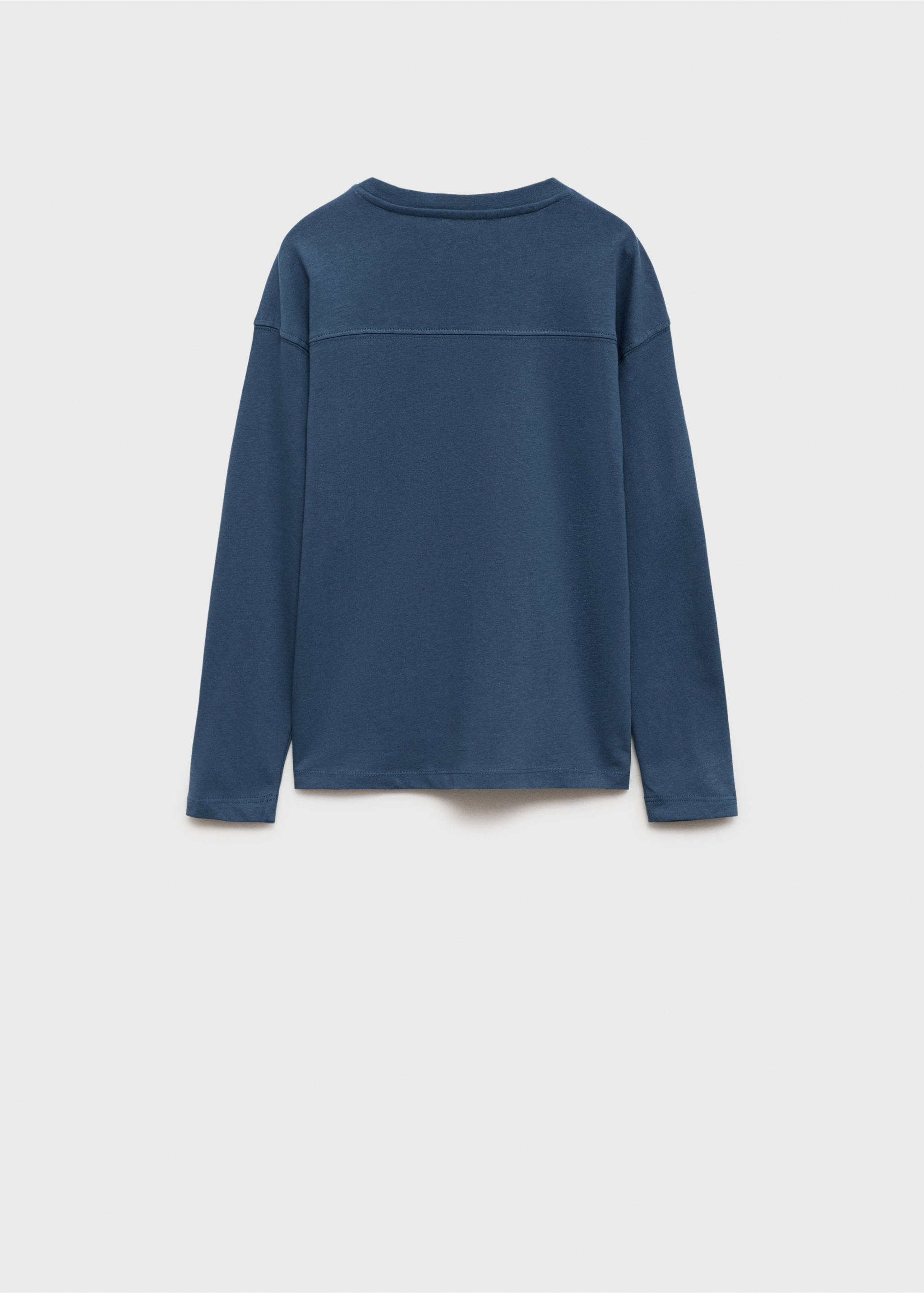 Embossed details printed t-shirt - Reverse of the article, Blue. Ref: 77067667-00.