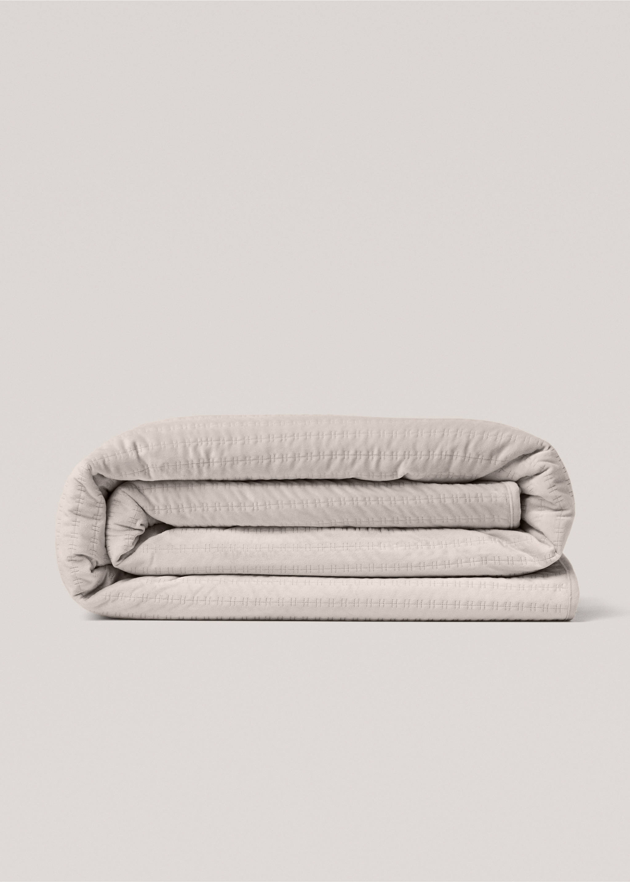 Velvet quilt - Article without model, Beige. Ref: 77067668-00.