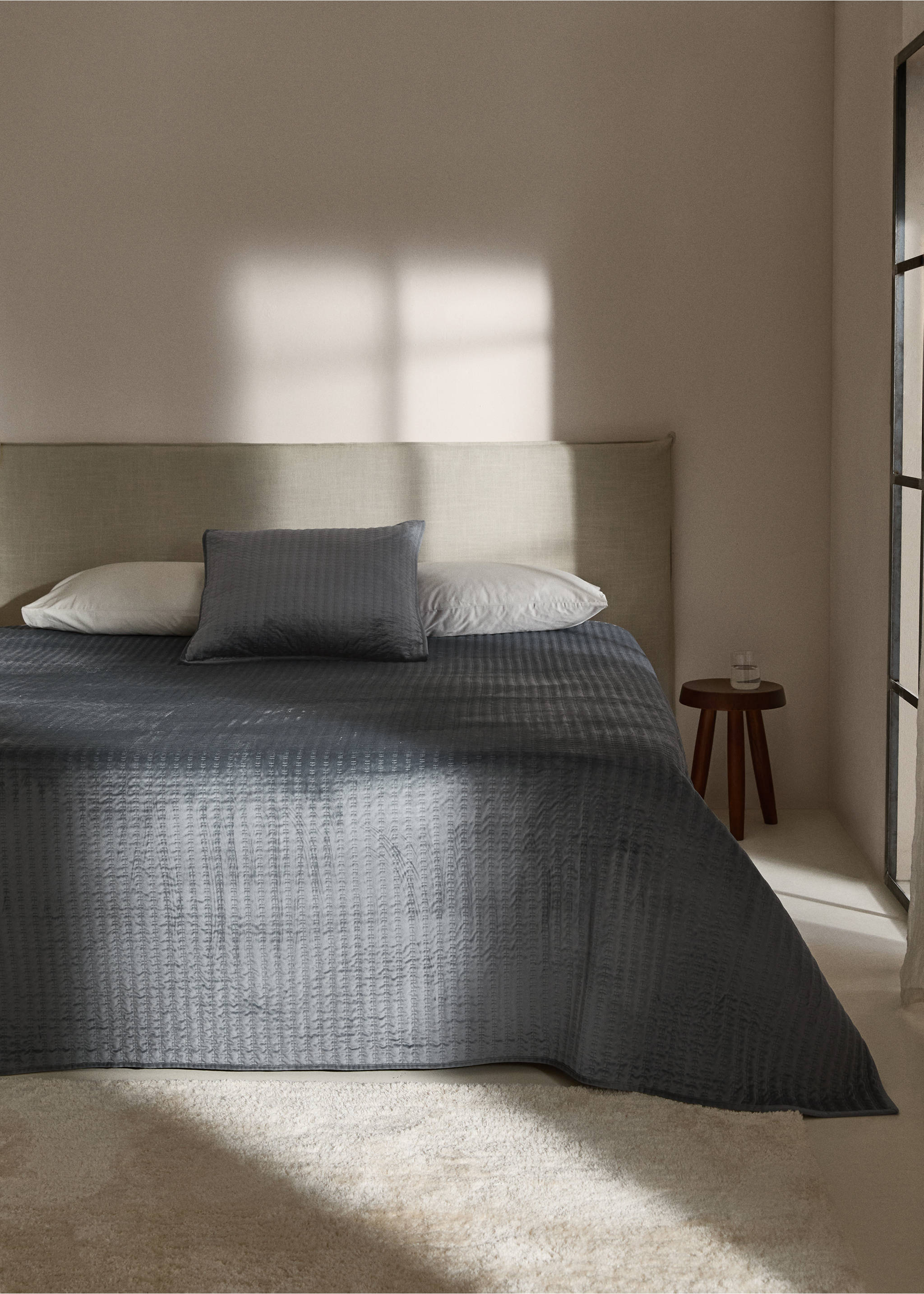 Velvet quilt - General plane, Blue. Ref: 77067668-00.