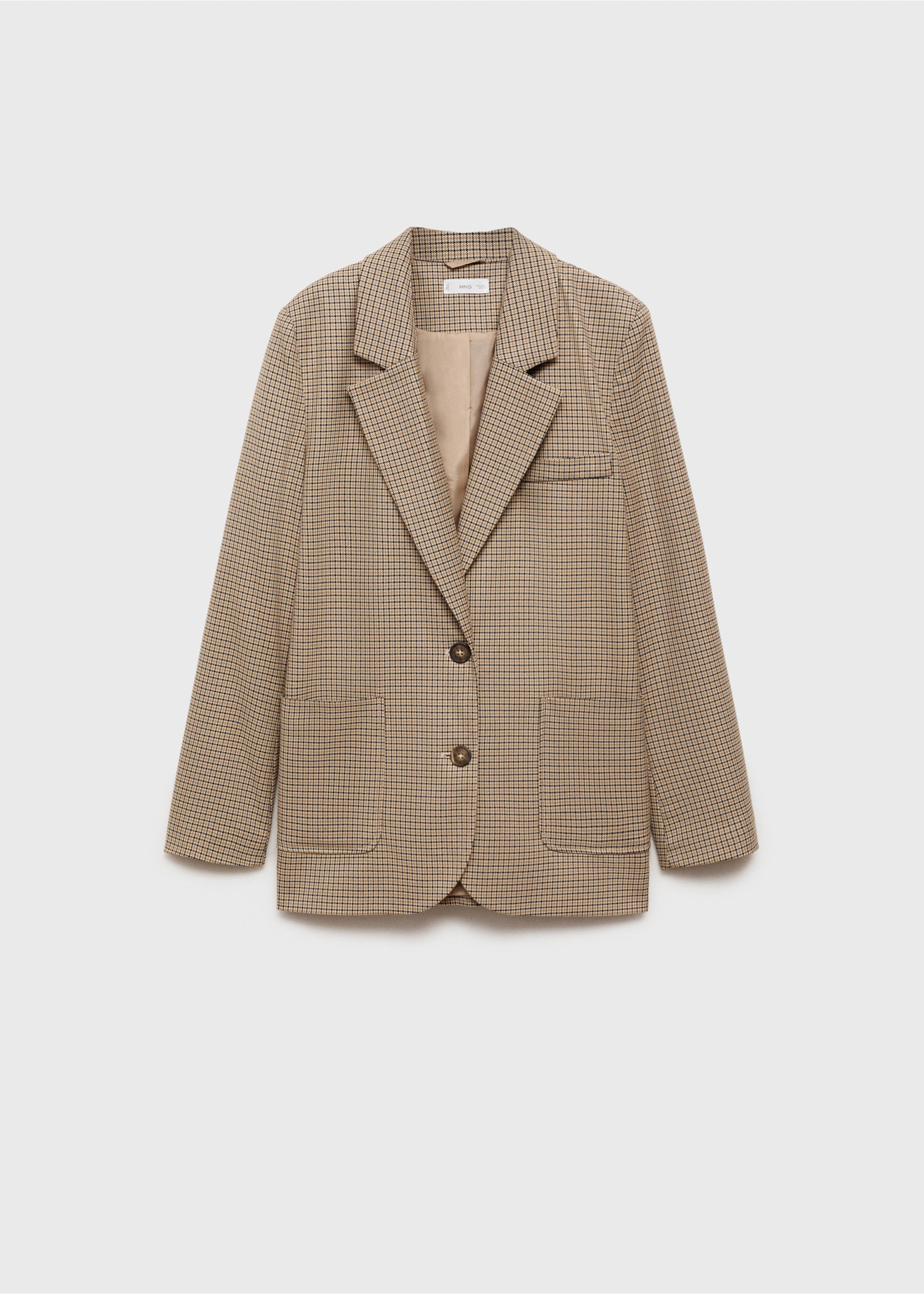 Hahnentritt-Blazer aus Woll-Mix - Artikel ohne Model, Beige. Ref: 77067669-00.