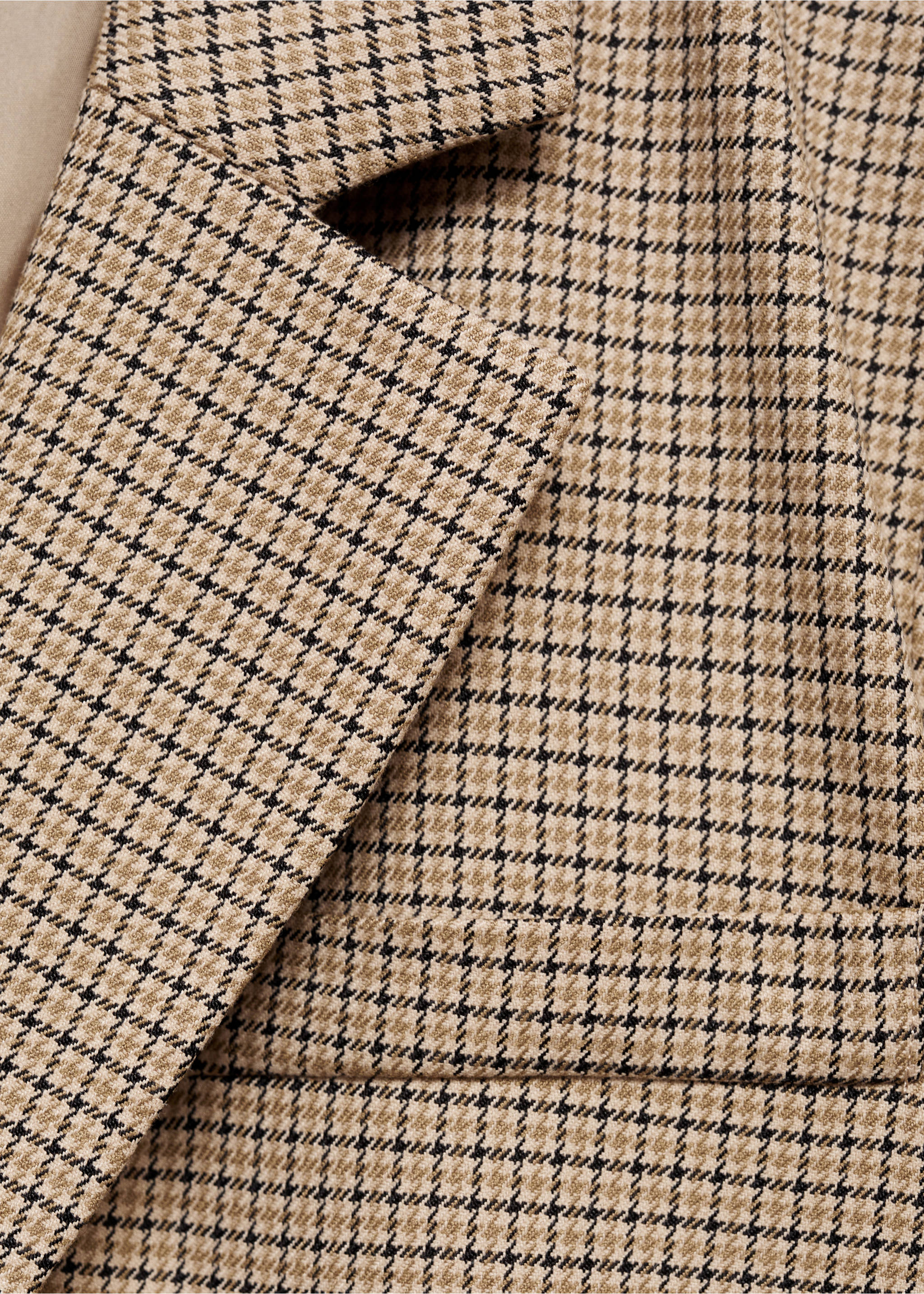 Hahnentritt-Blazer aus Woll-Mix - Detail des Artikels 8, Beige. Ref: 77067669-00.