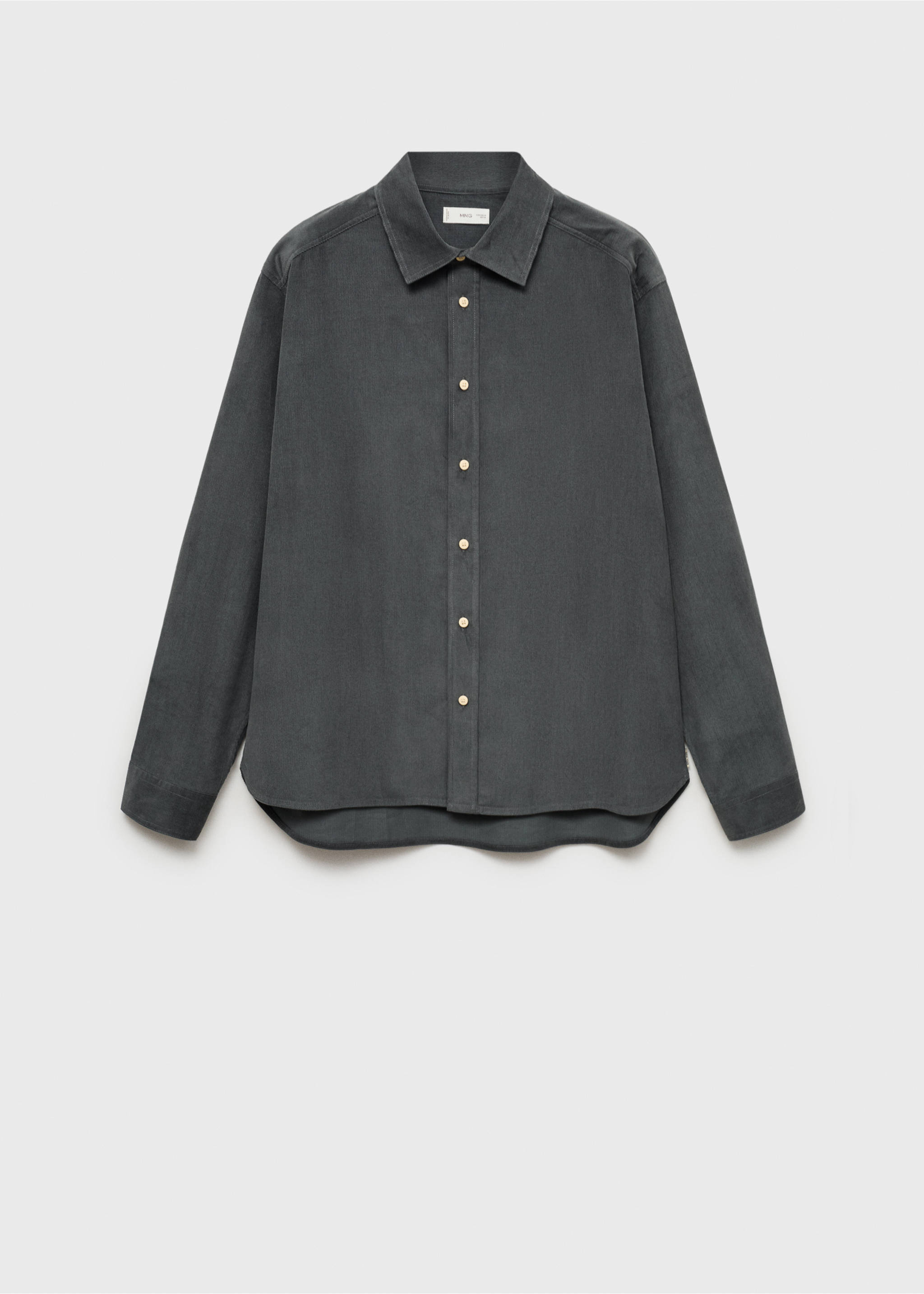 Camicia velluto a coste regular fit - Articolo senza modello, Grigio antracite. Ref: 77067673-00.