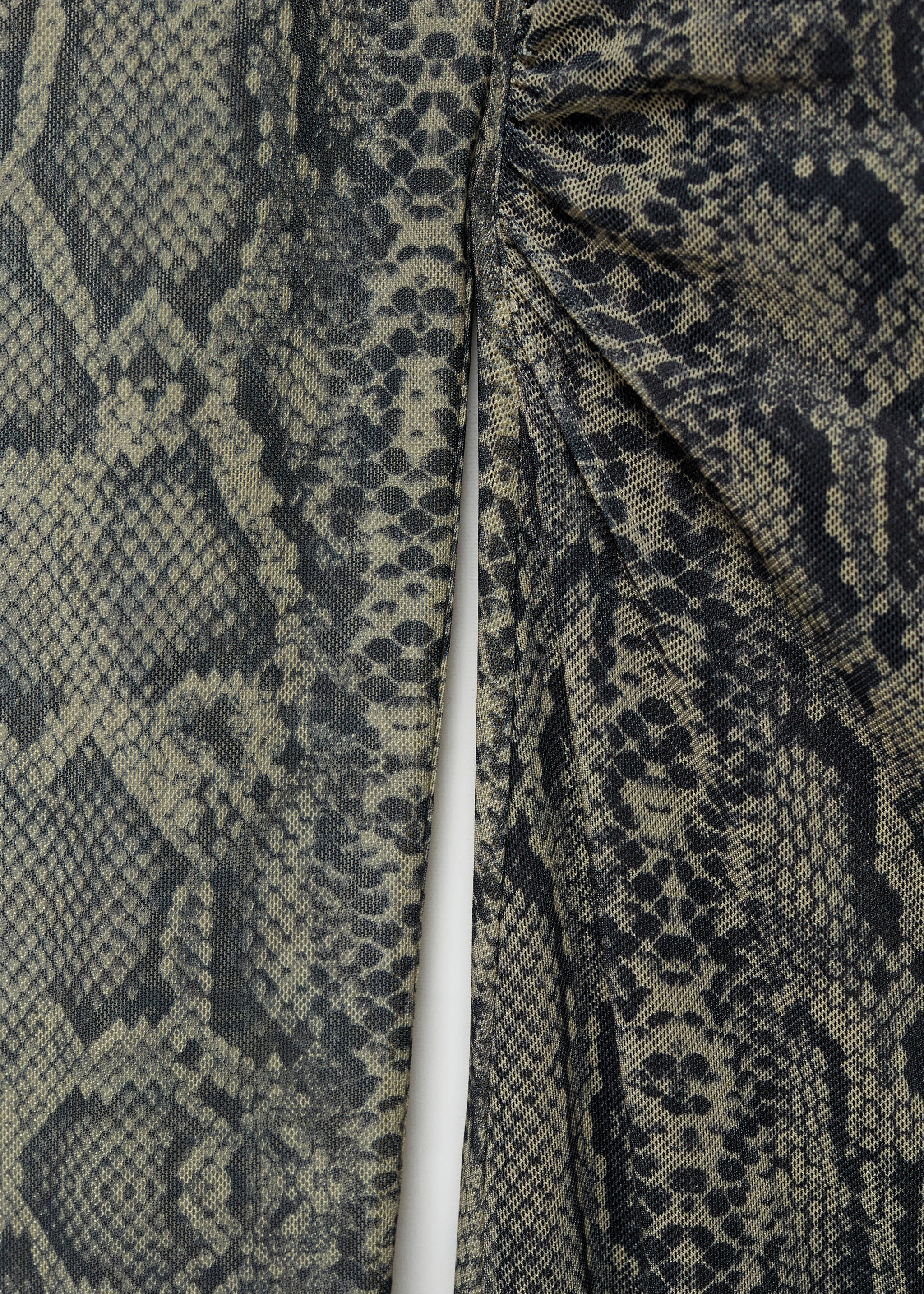 Animal-print mesh dress - Details of the article 0, Grey. Ref: 77067677-00.