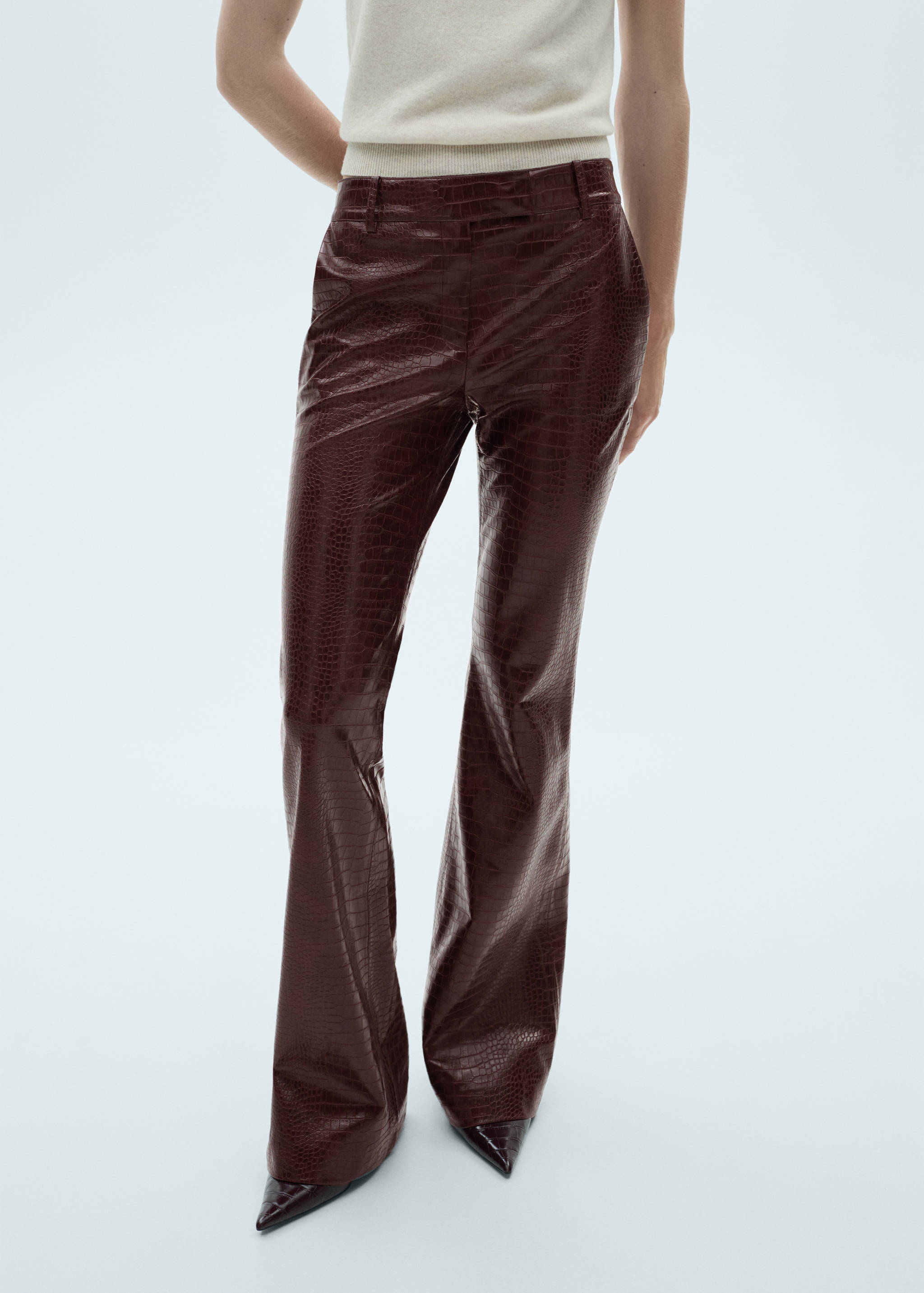 Snake-effect flared pants - Medium plane