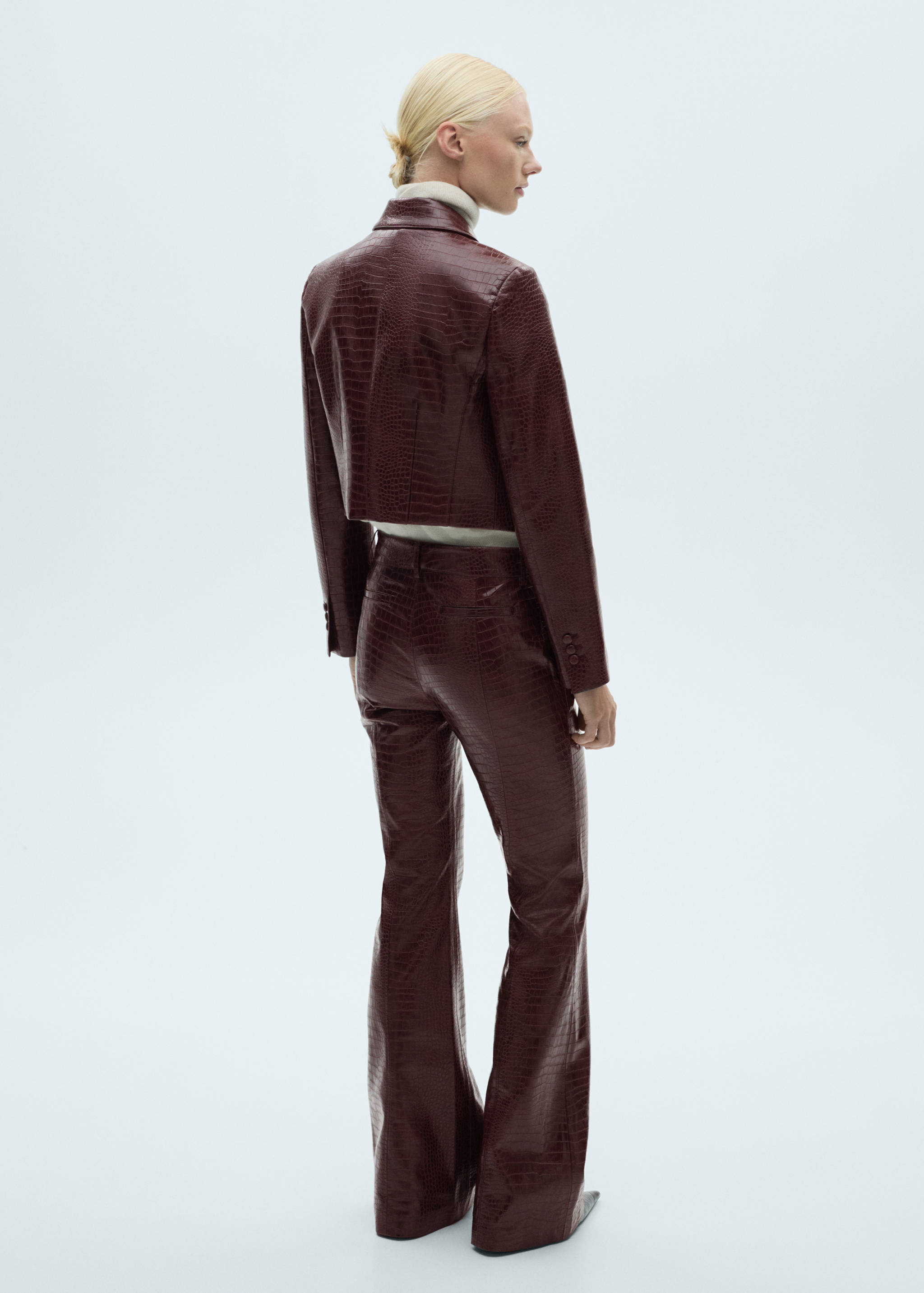 Snake-effect flared pants - Reverse of the article