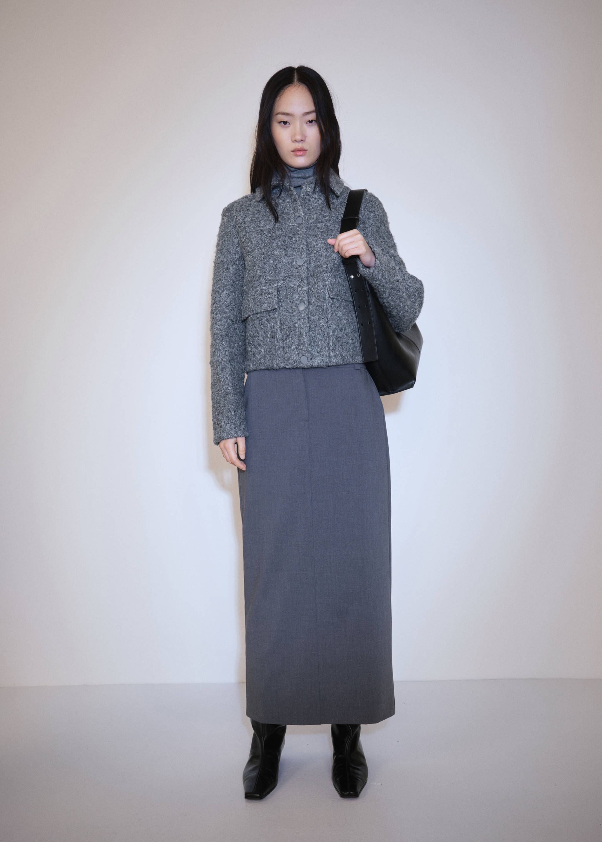 Veste tissu bouclette poches - Plan général