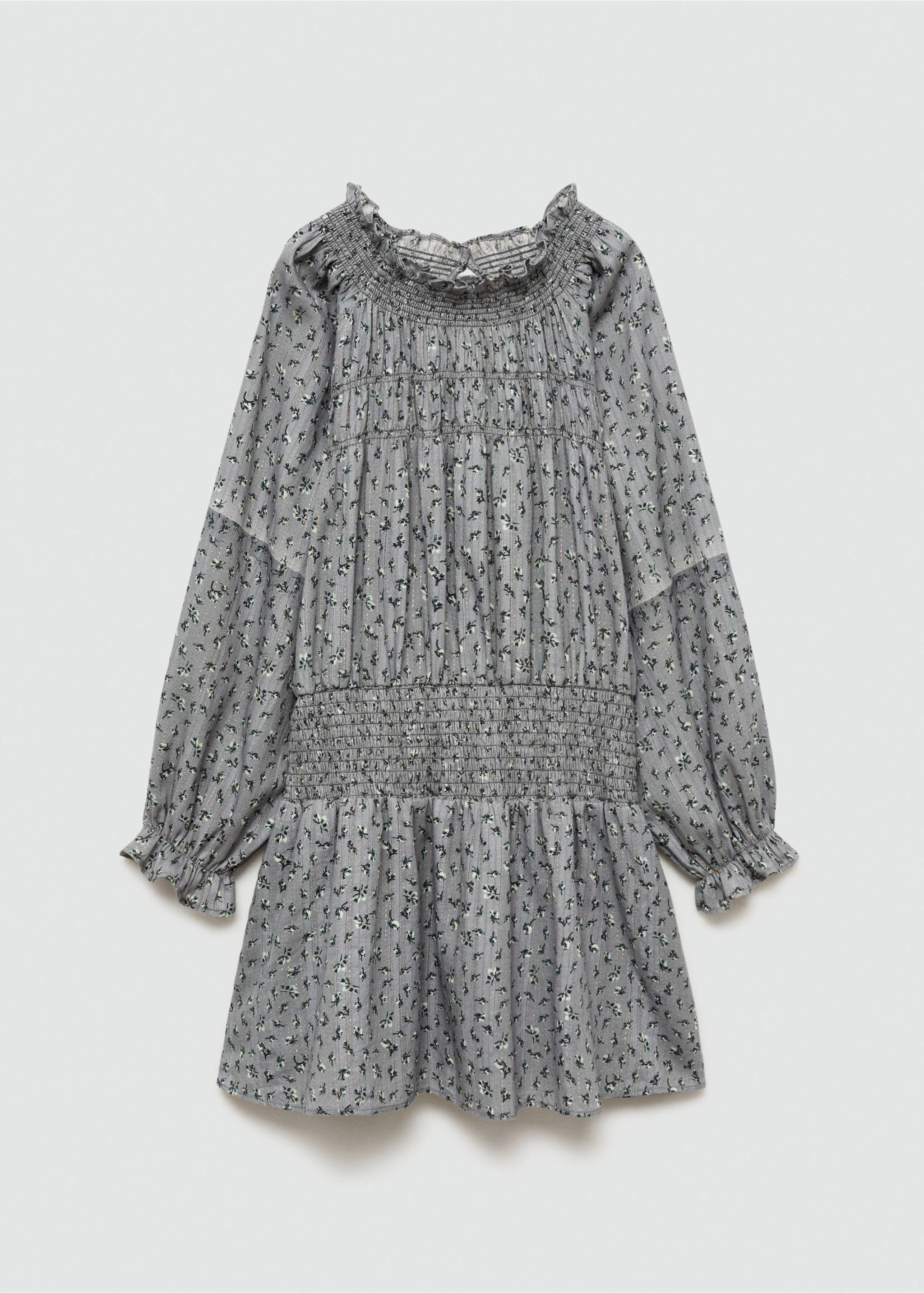 Lurex print dress - Article without model, Grey. Ref: 77067681-00.
