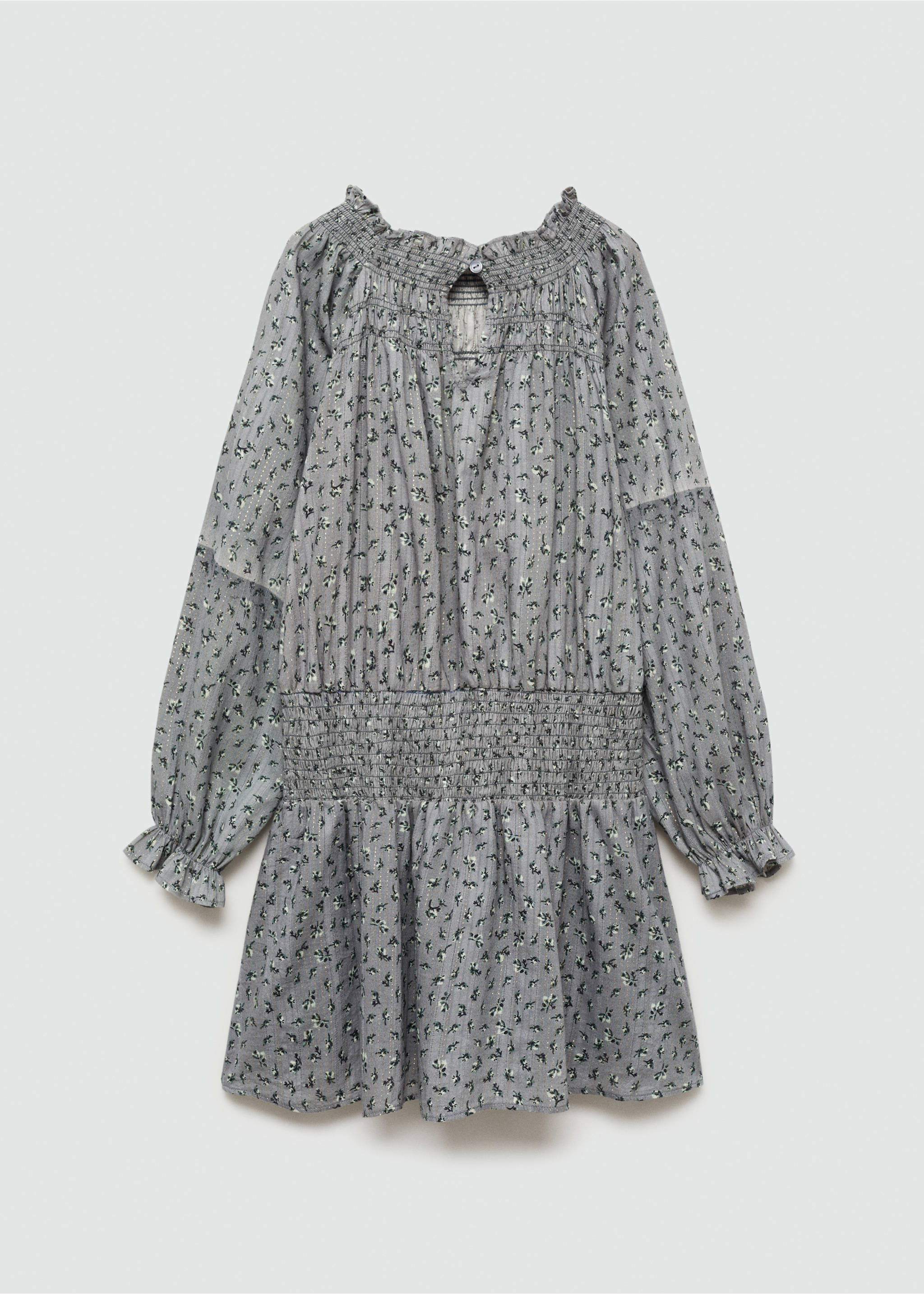 Lurex print dress - Reverse of the article, Grey. Ref: 77067681-00.