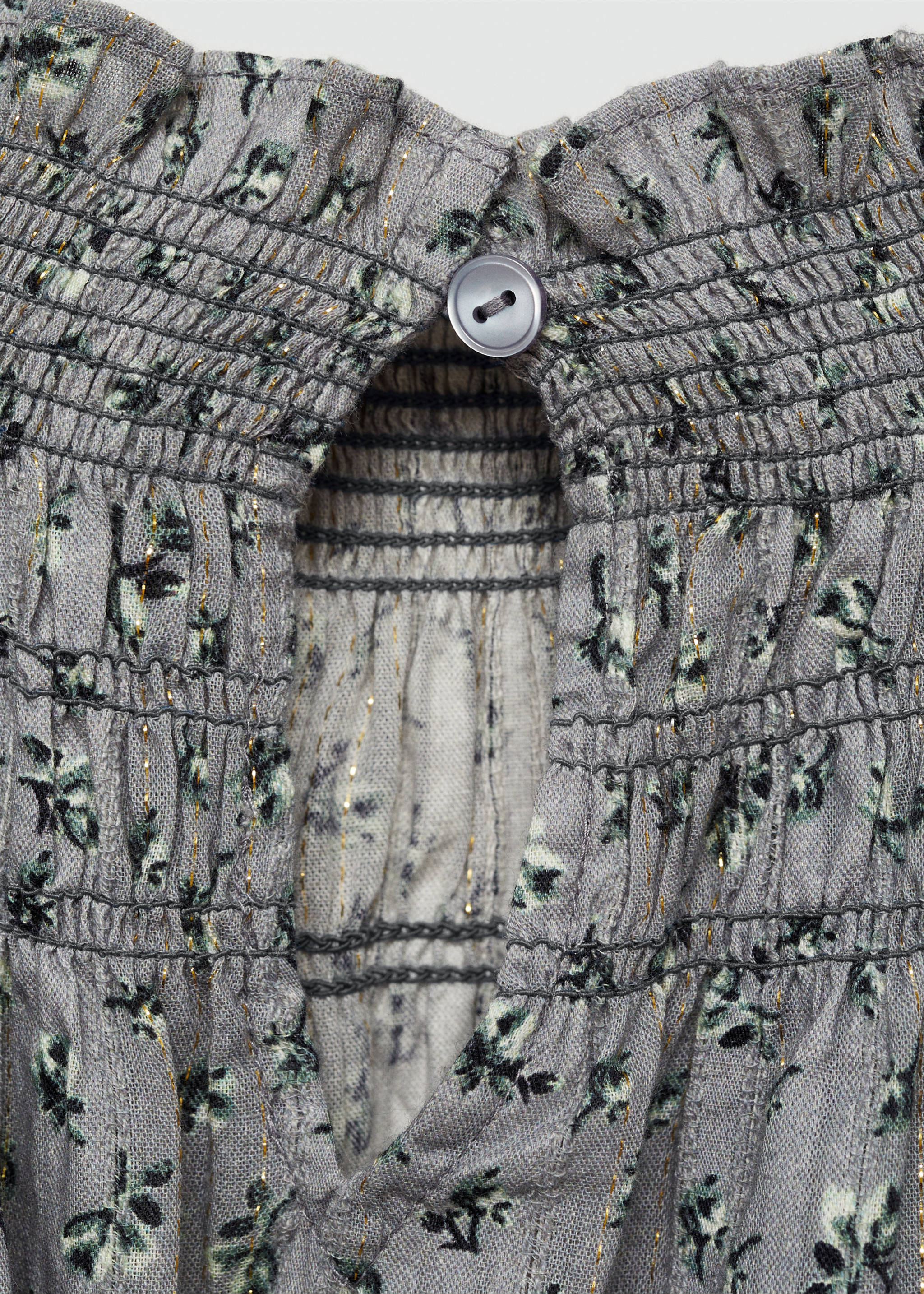 Lurex print dress - Details of the article 8, Grey. Ref: 77067681-00.