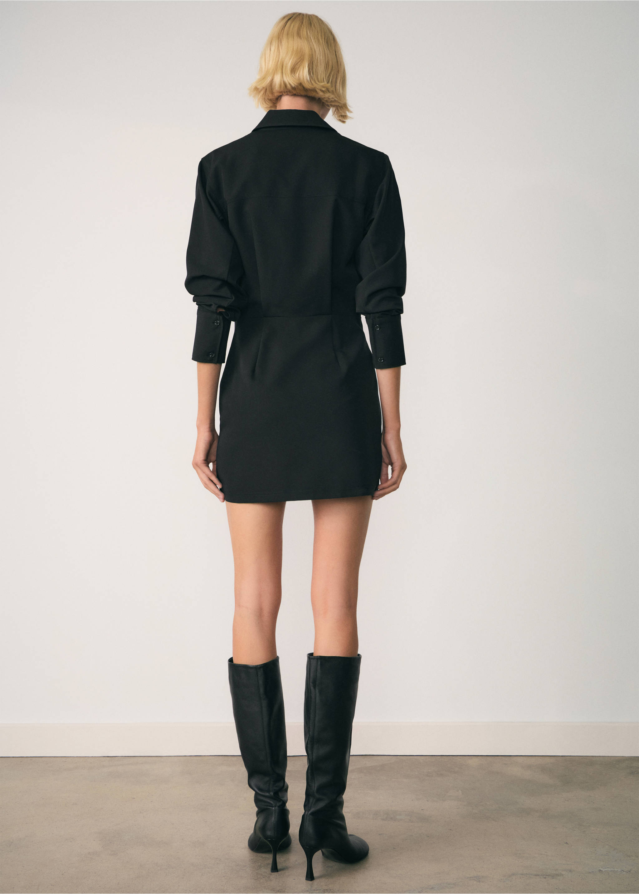 Short shirt dress - Reverse of the article, Black. Ref: 77067682-00.