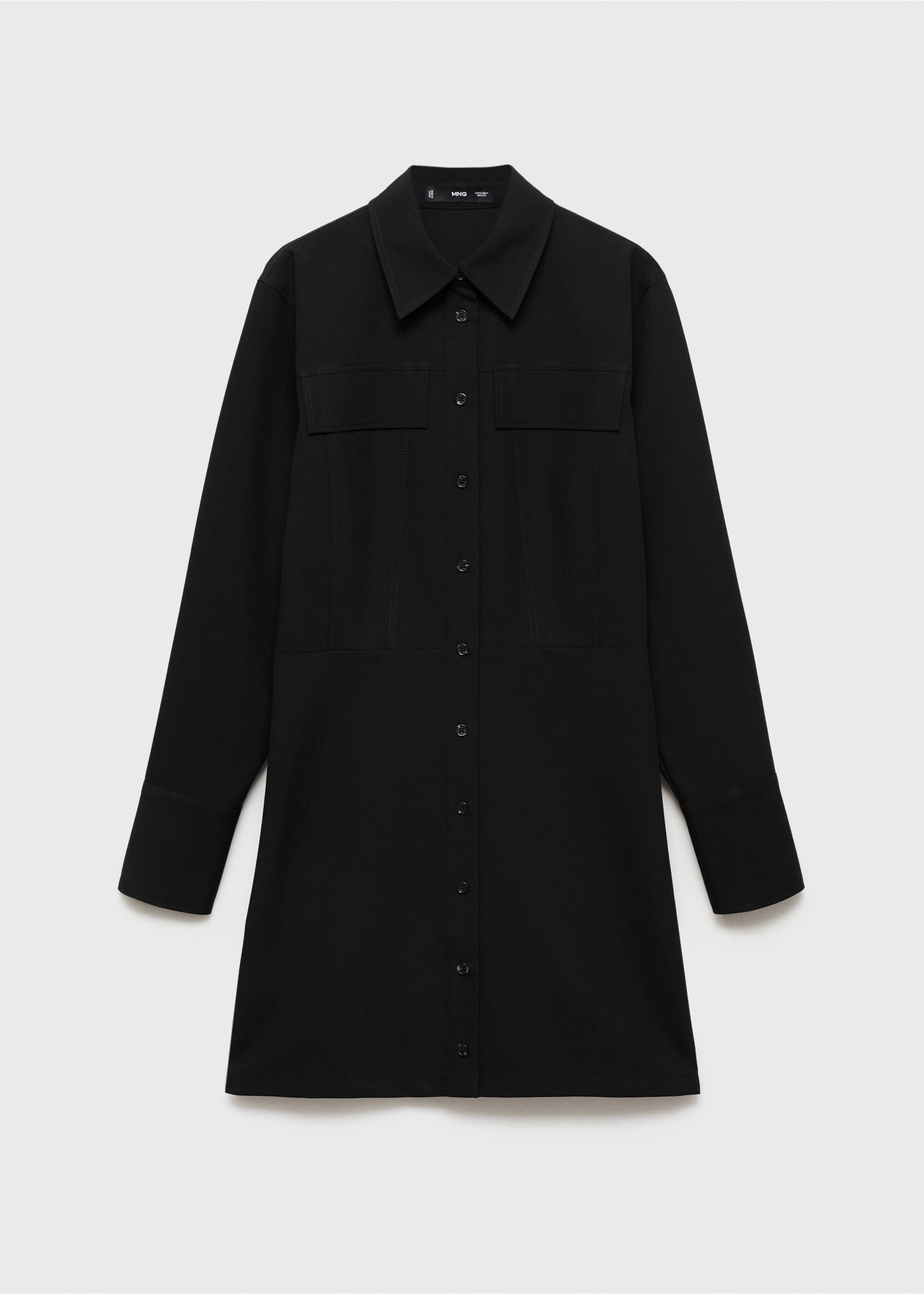 Short shirt dress - Article without model, Black. Ref: 77067682-00.