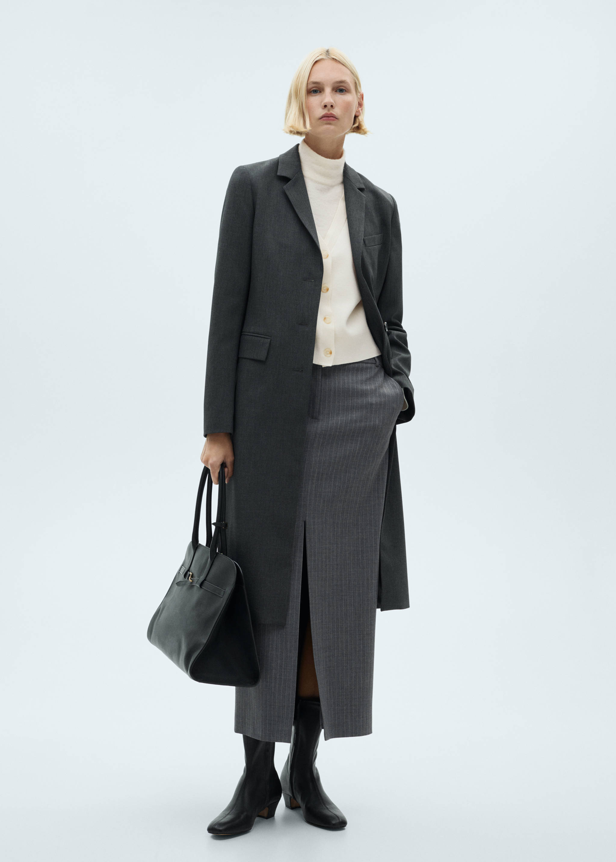 Cárdigan punto cuello pico - Plano general