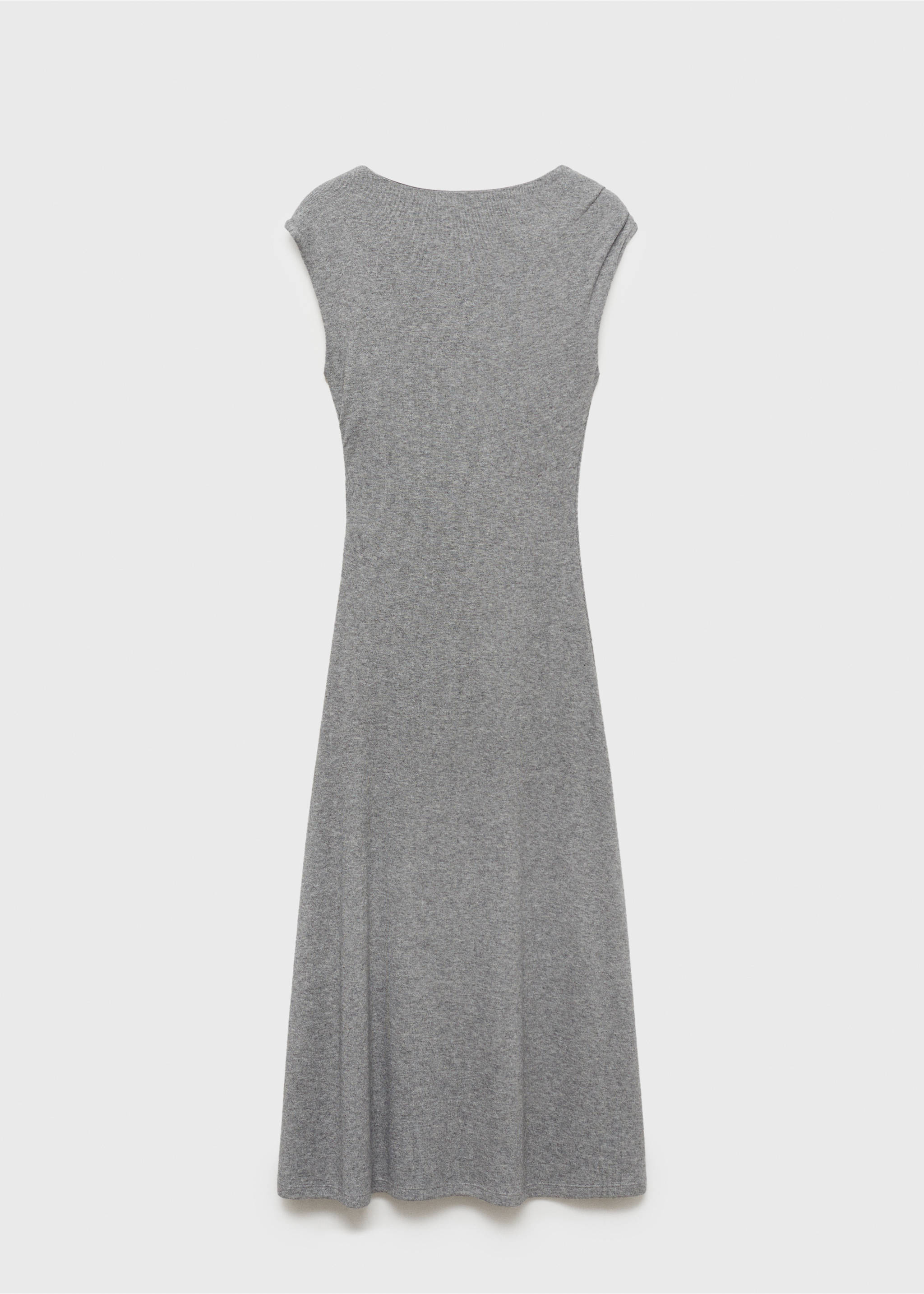 Midi-dress with structured shoulders - Article without model, Grey. Ref: 77067693-00.