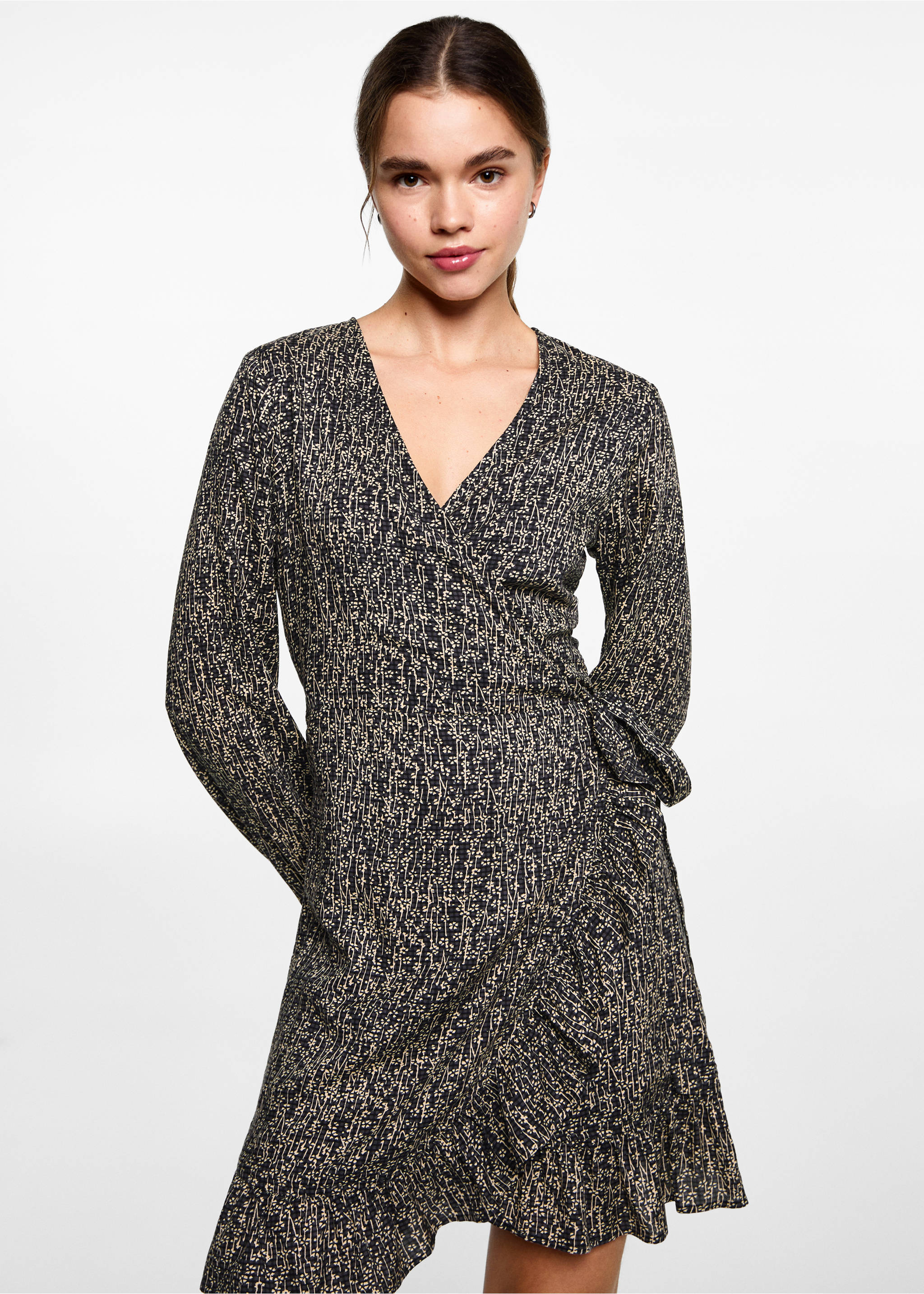 Kleid mit Blumenmuster - Mittlere Ansicht, Anthrazit. Ref: 77067703-00.