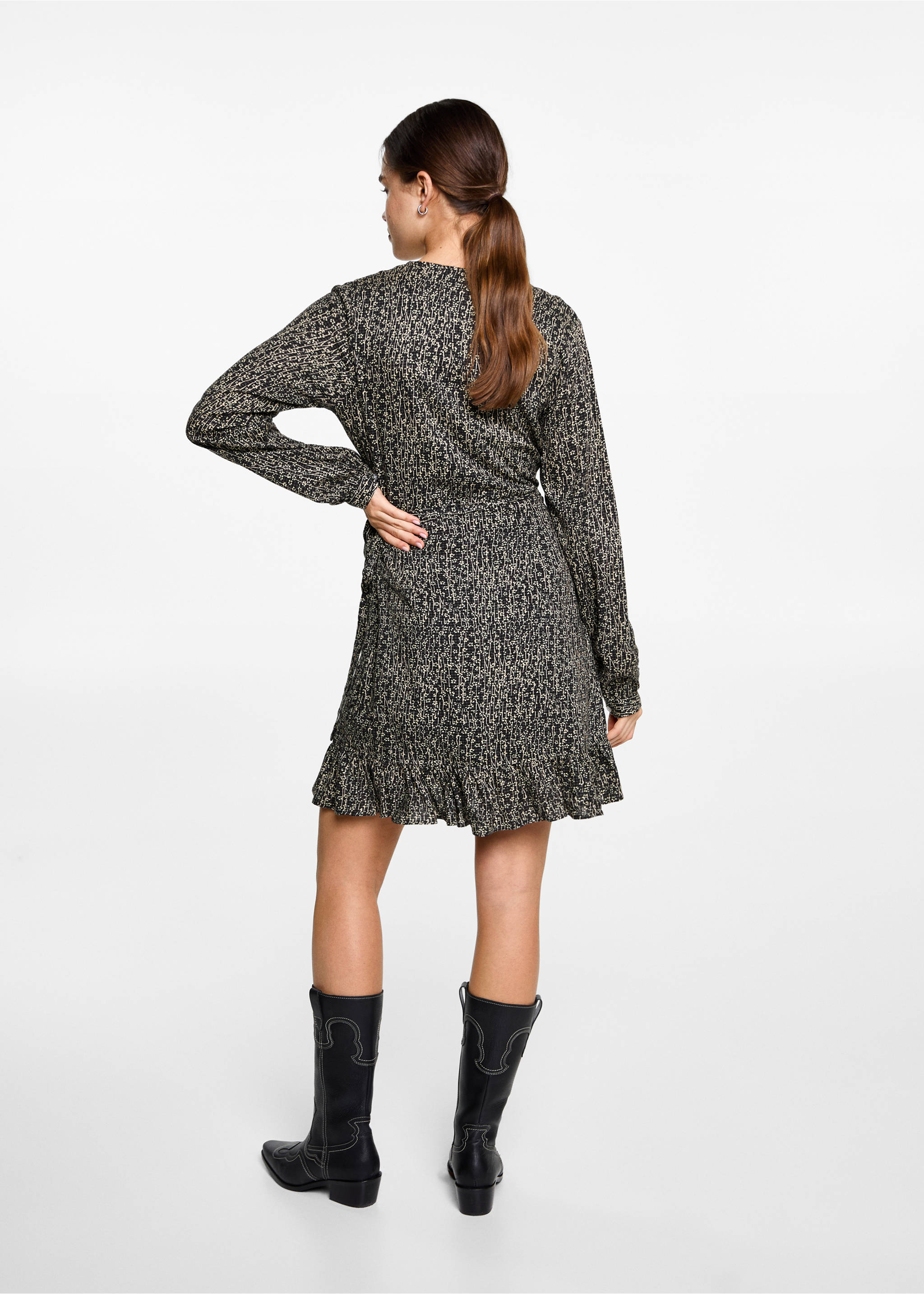 Kleid mit Blumenmuster - Rückseite des Artikels, Anthrazit. Ref: 77067703-00.