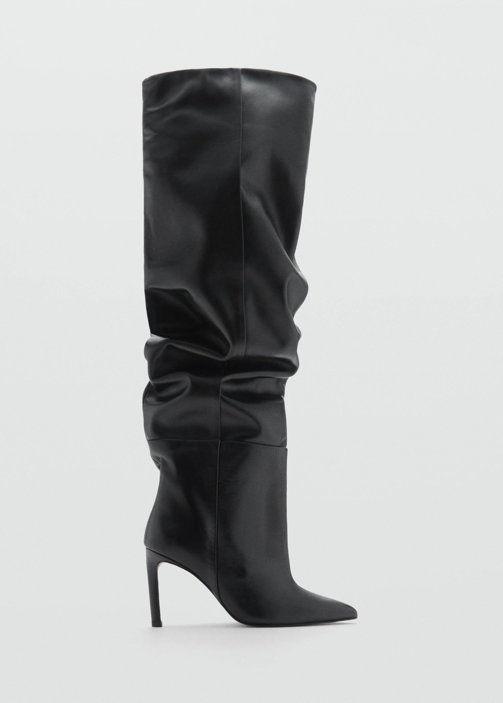 Knee-high leather boots with ruched detail - Article without model