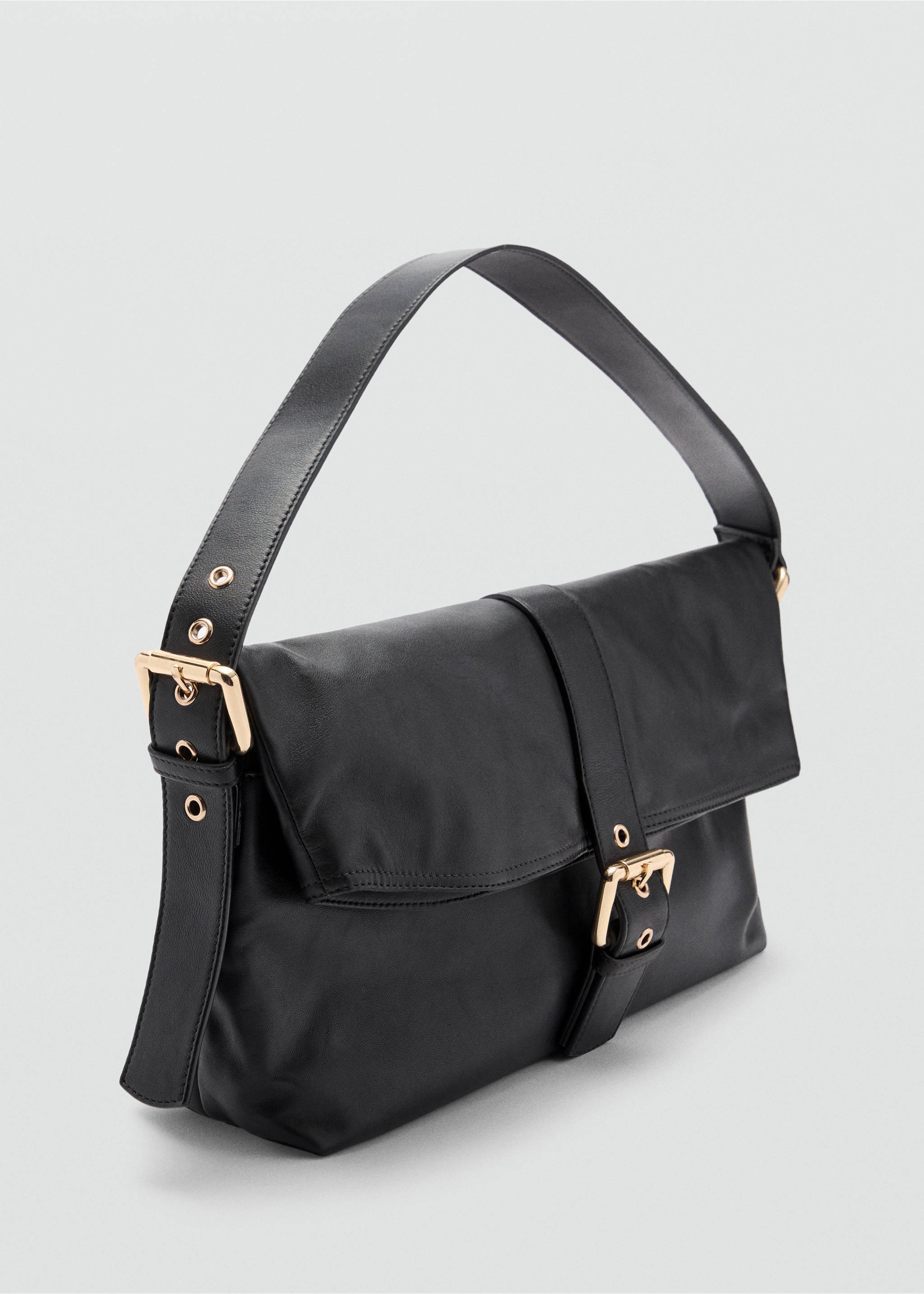Sac cuir boucle - Plan moyen, Noir. Ref: 77067712-00.