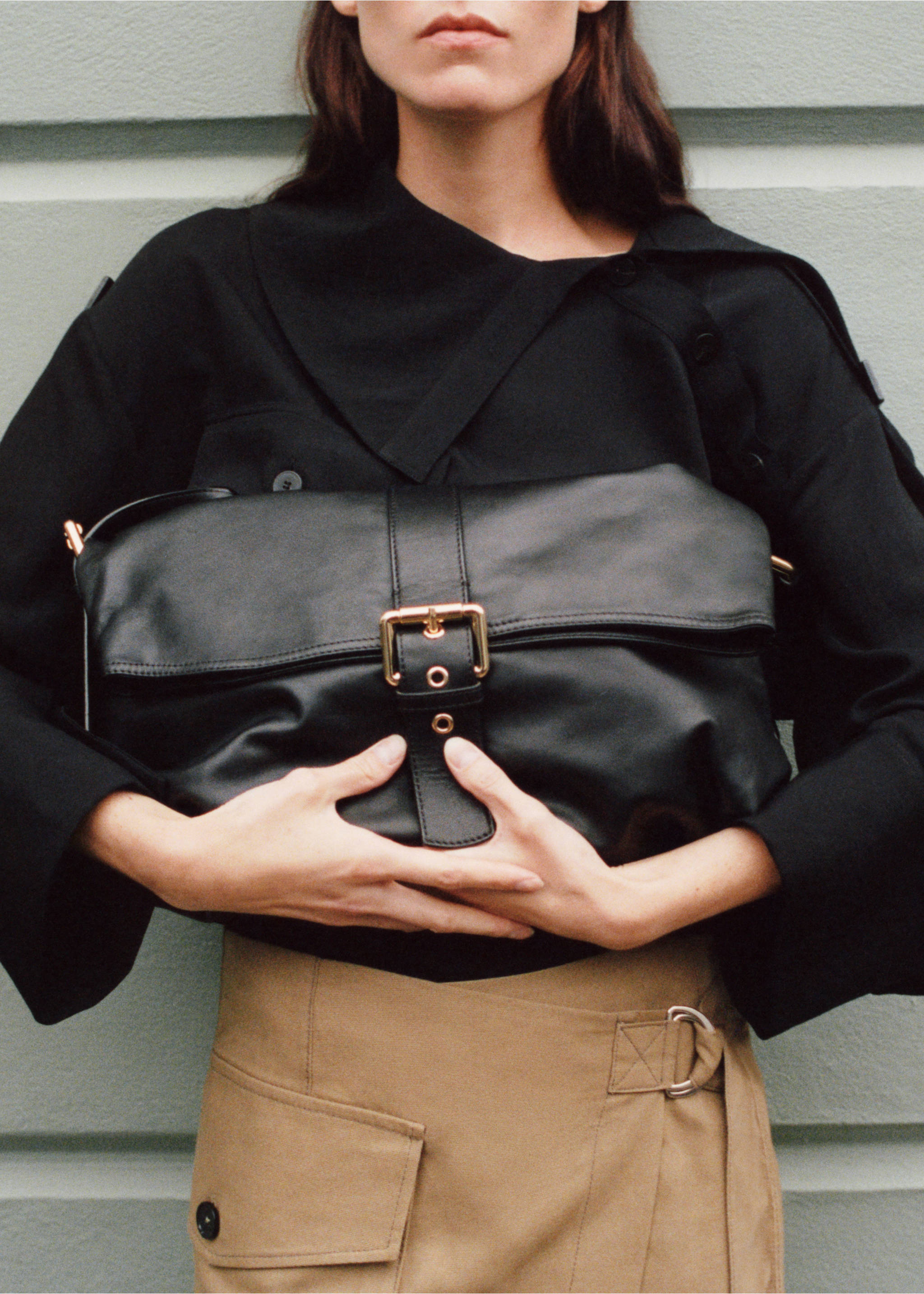 Sac cuir boucle - Détail de l'article 9, Noir. Ref: 77067712-00.