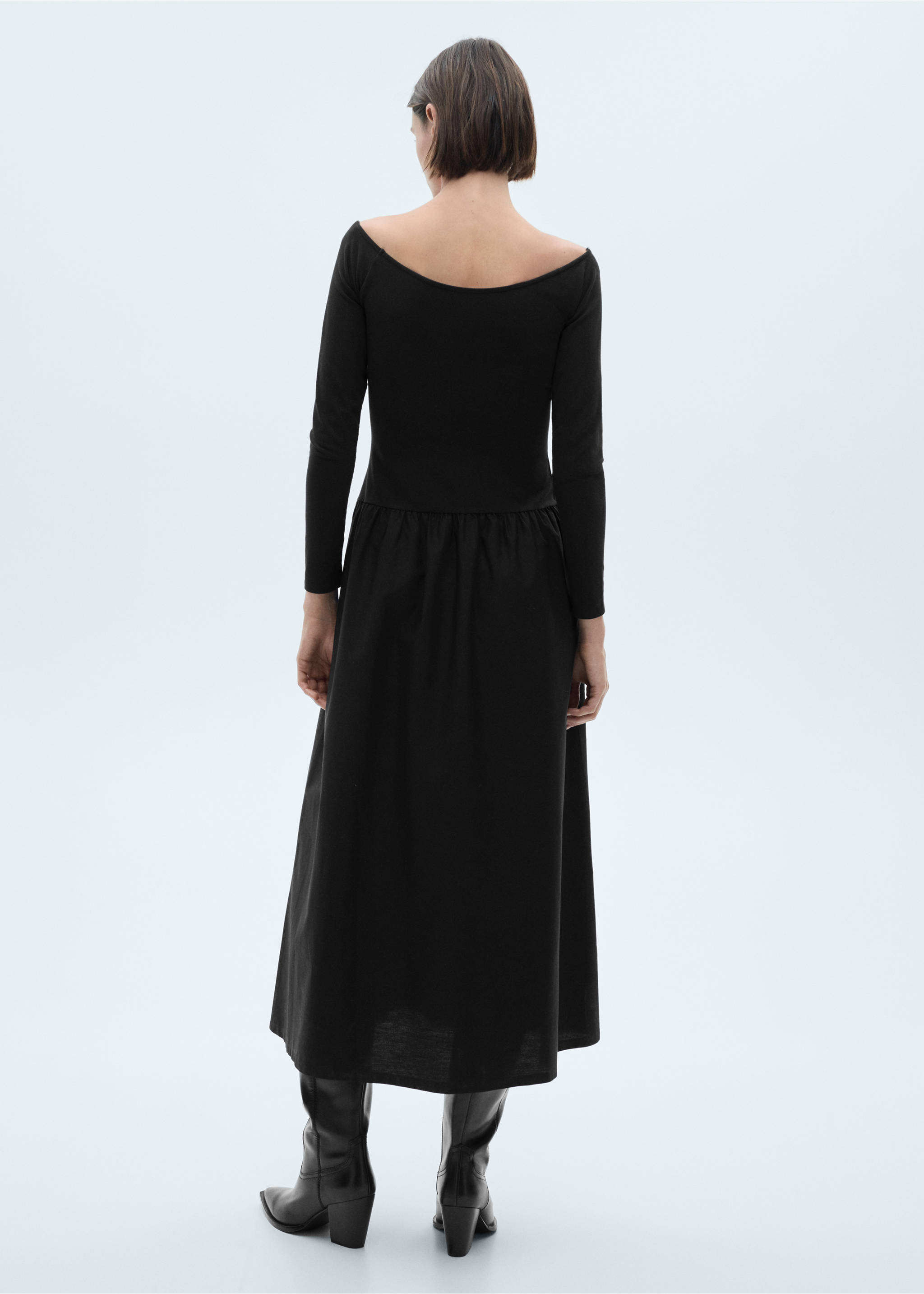 A-line dress - Reverse of the article, Black. Ref: 77067718-00.