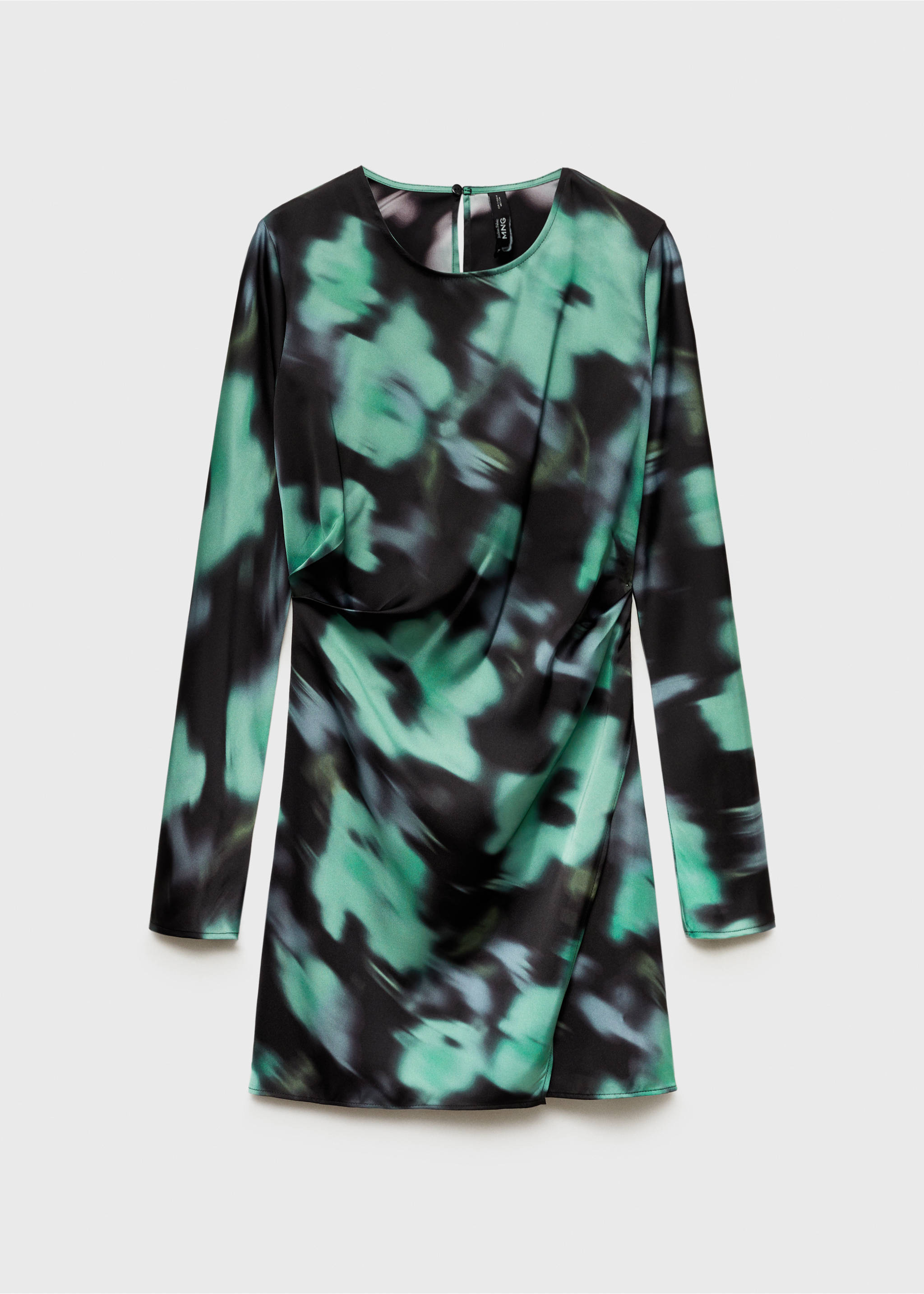 Printed short dress - Article without model, Black. Ref: 77067719-00.