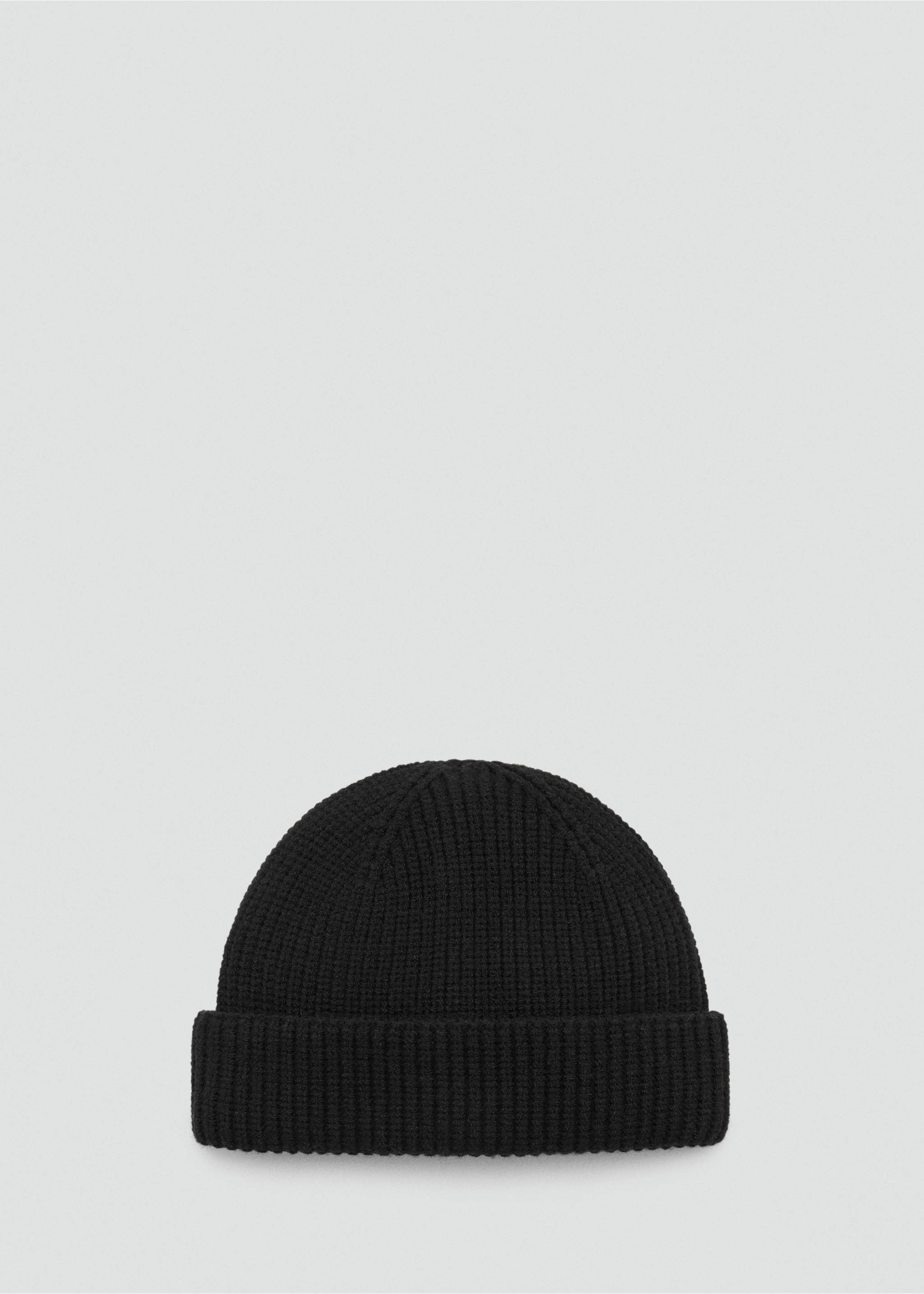 Rib-knit cap - Article without model, Black. Ref: 77067912-00.