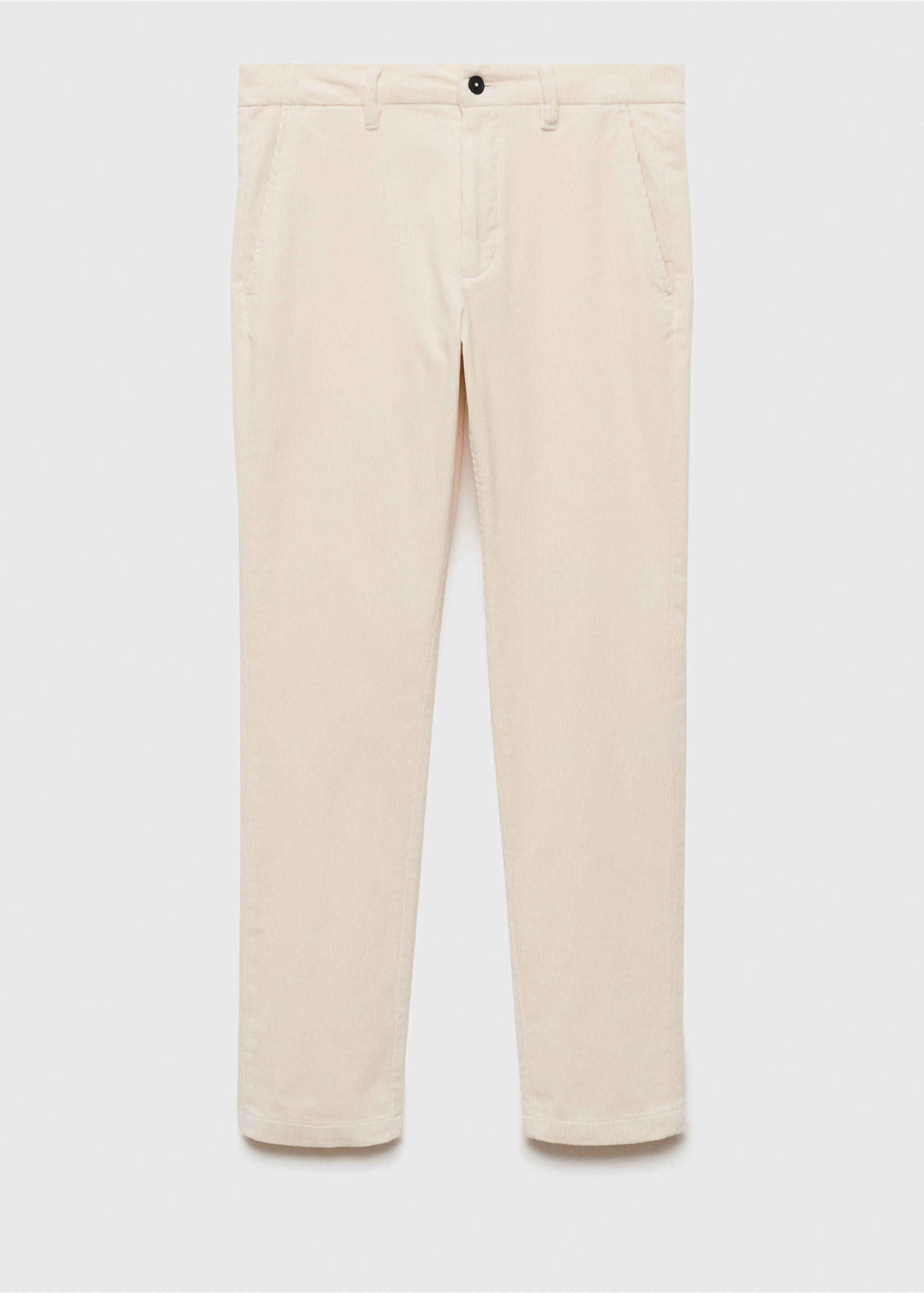 Pantalon velours côtelé slim-fit - Article sans modèle, Écru. Ref: 77067913-00.