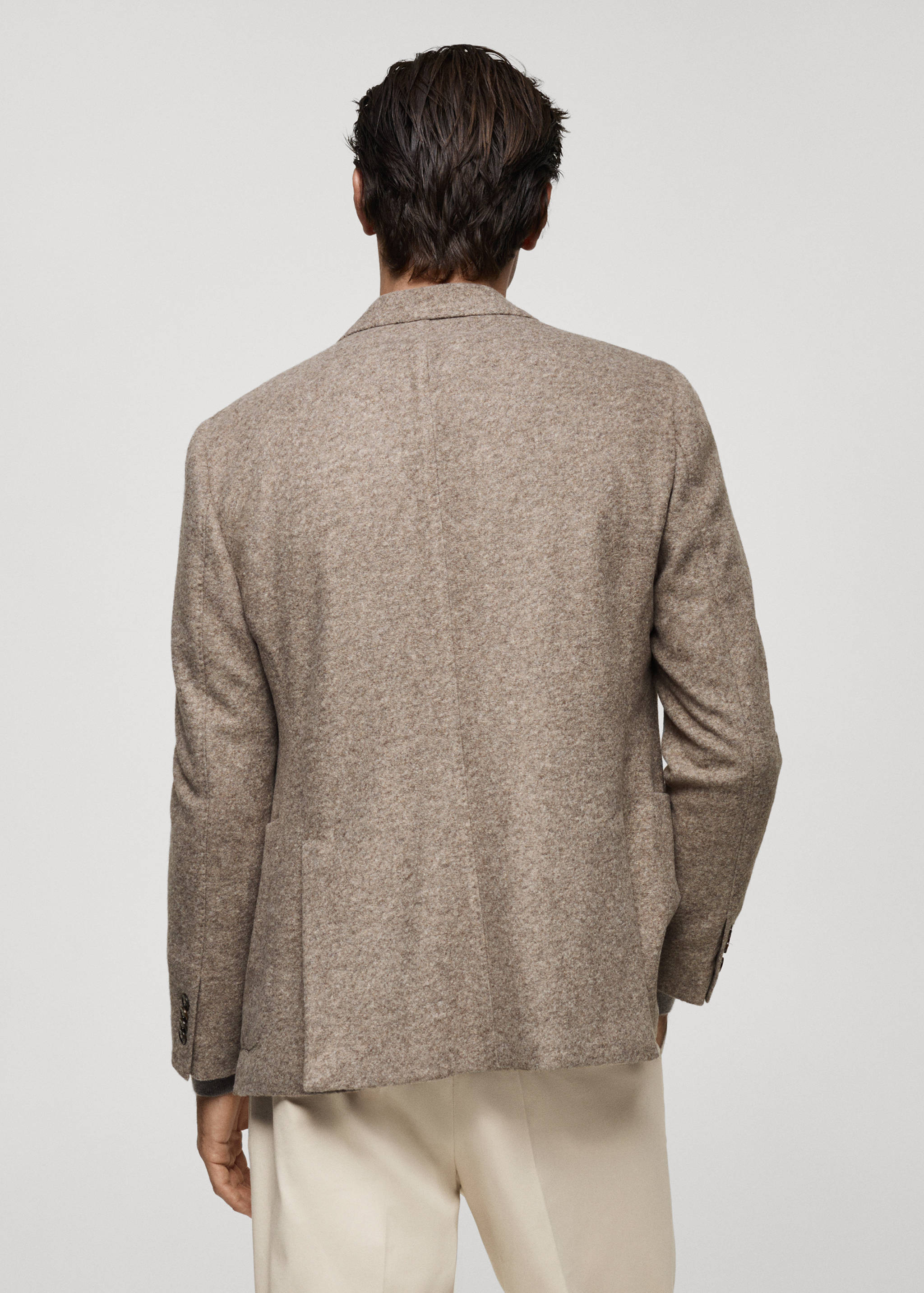 Italian virgin wool flannel tailored jacket - Reverse of the article
