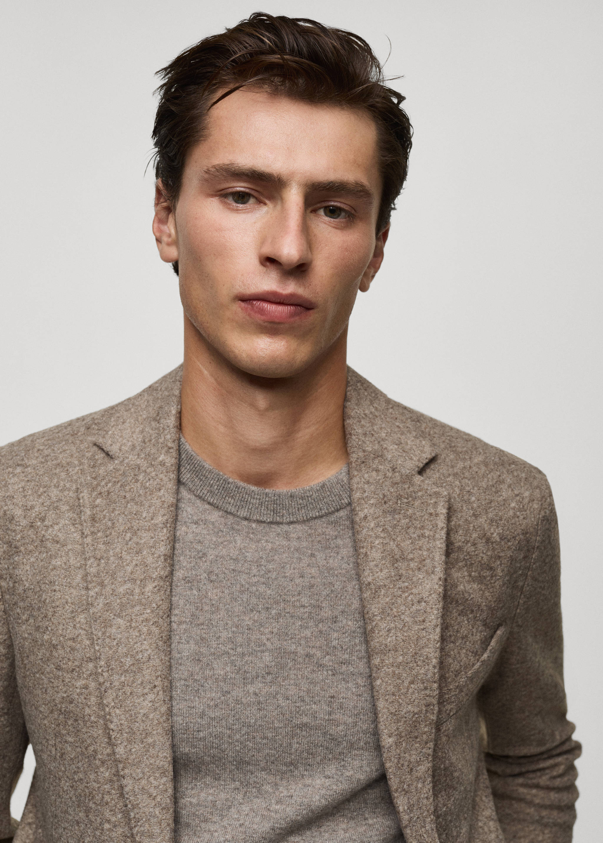 Italian virgin wool flannel tailored jacket - Details of the article 1