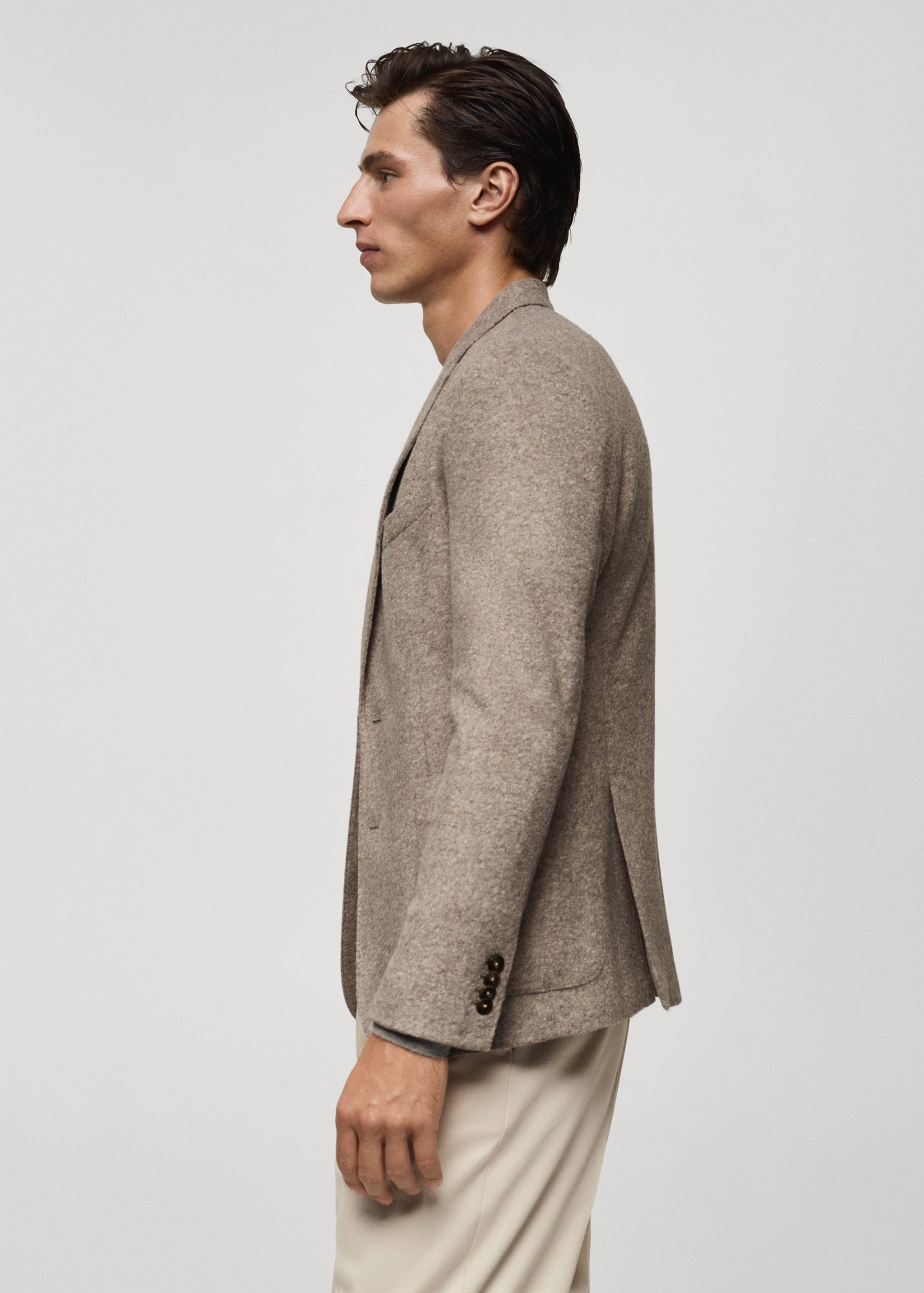 Italian virgin wool flannel tailored jacket - Details of the article 2