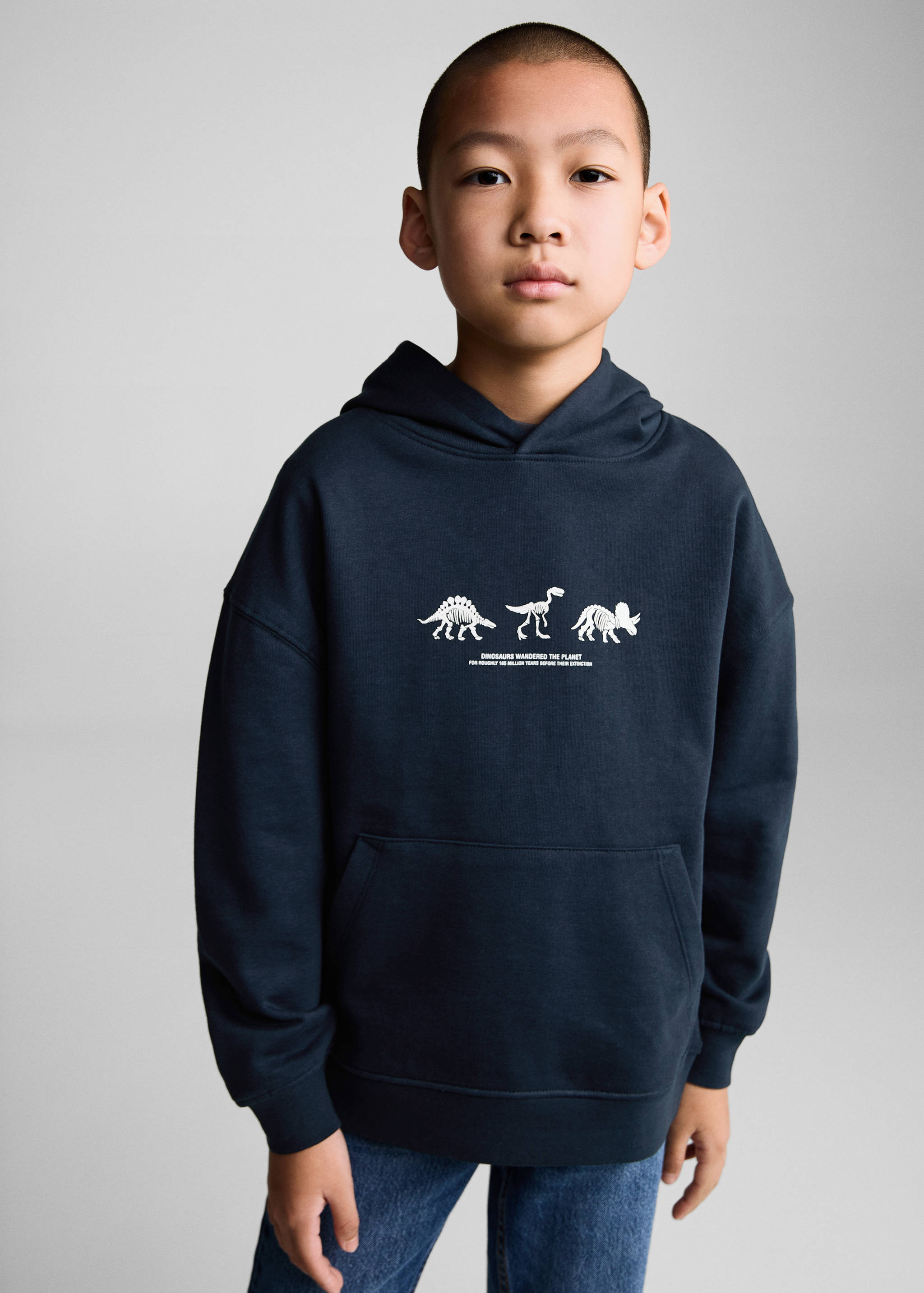 Dinosaur print hoodie - Boys | MANGO OUTLET Romania