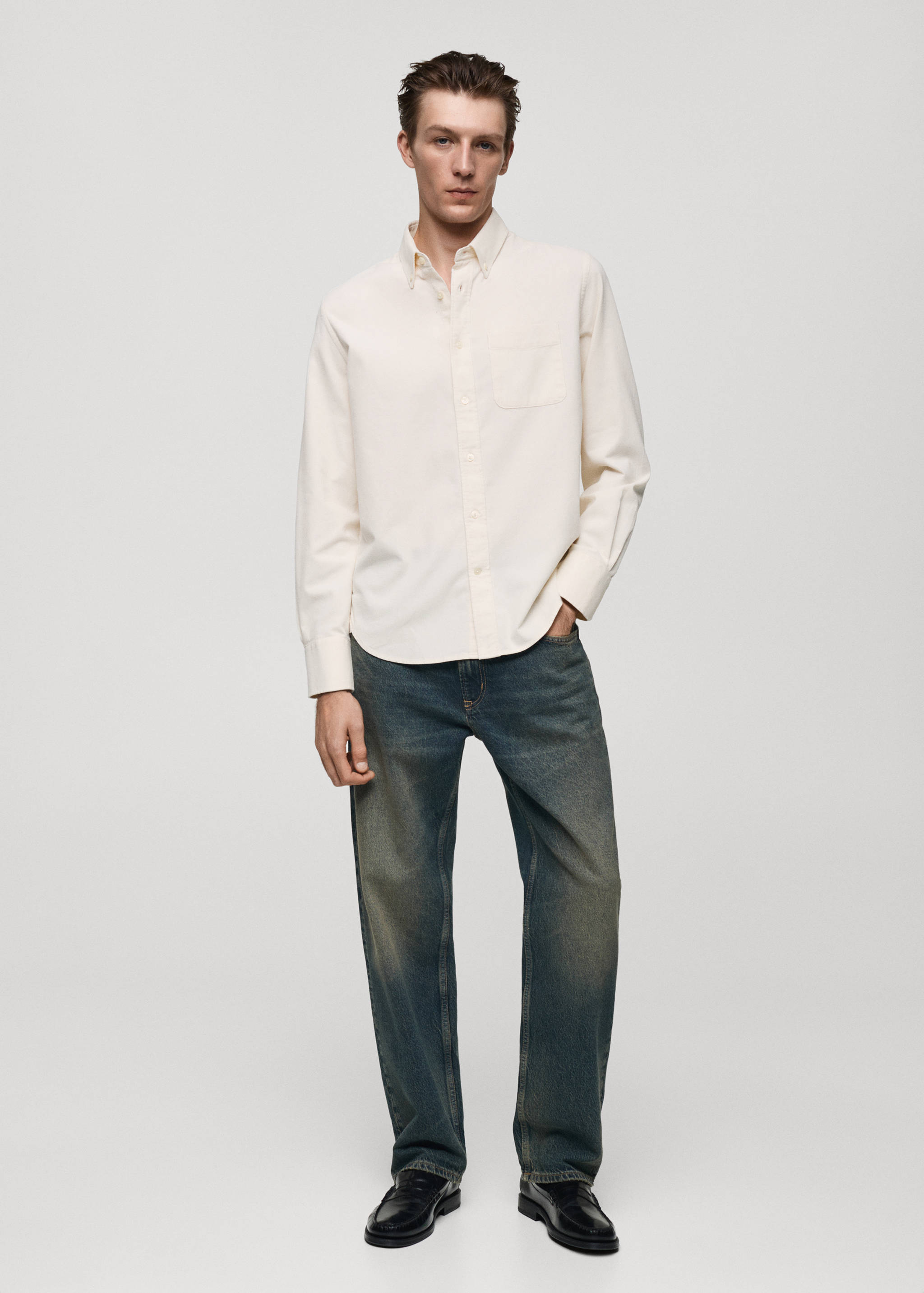 Classic-fit micro-corduroy shirt - General plane