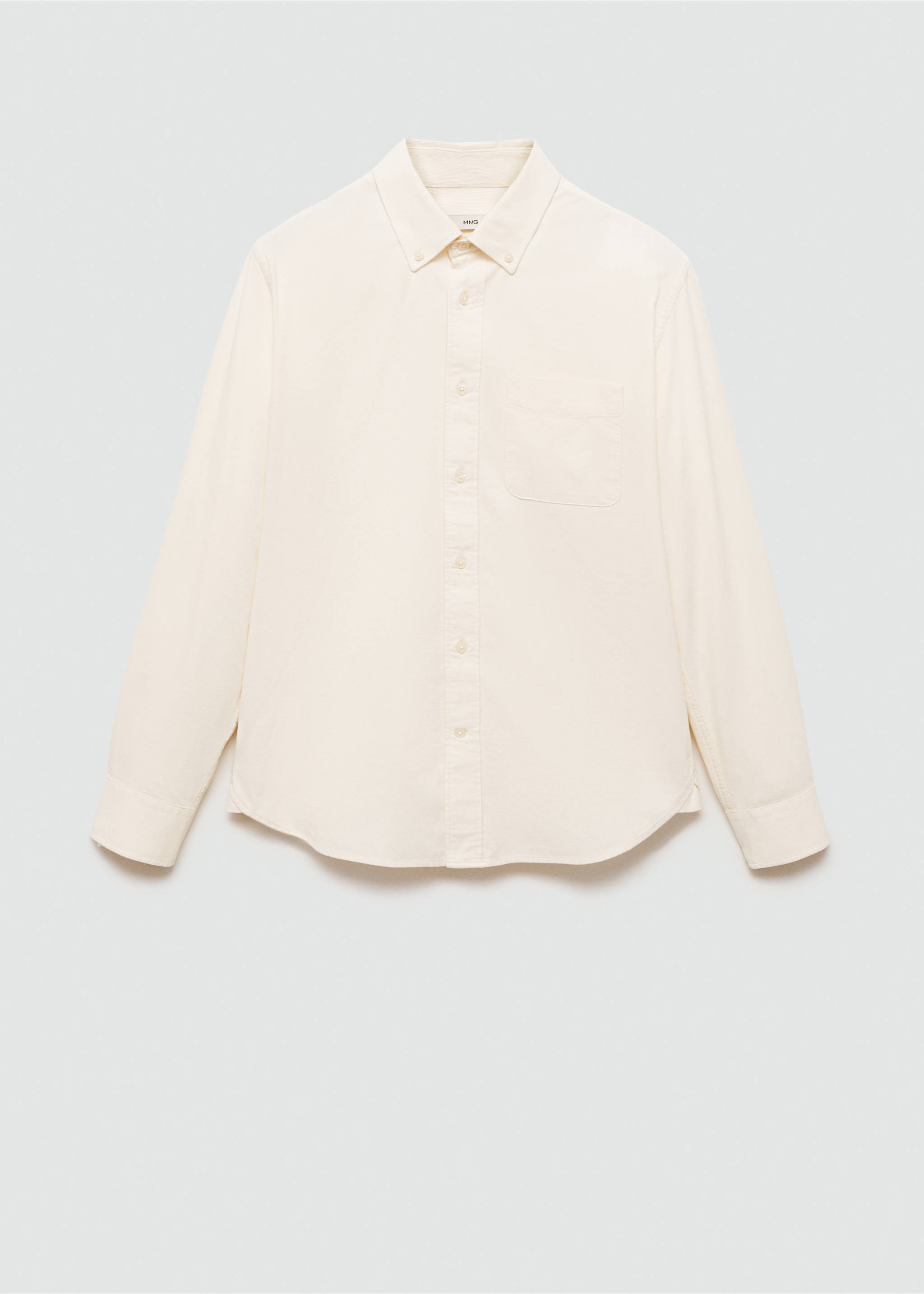 Classic-fit micro-corduroy shirt - Article without model, White. Ref: 77067924-00.