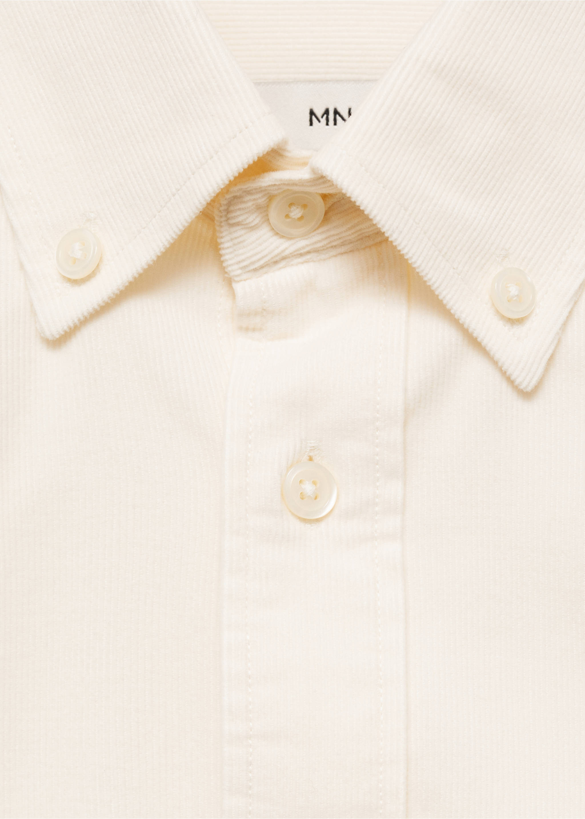 Classic-fit micro-corduroy shirt - Details of the article 8, White. Ref: 77067924-00.