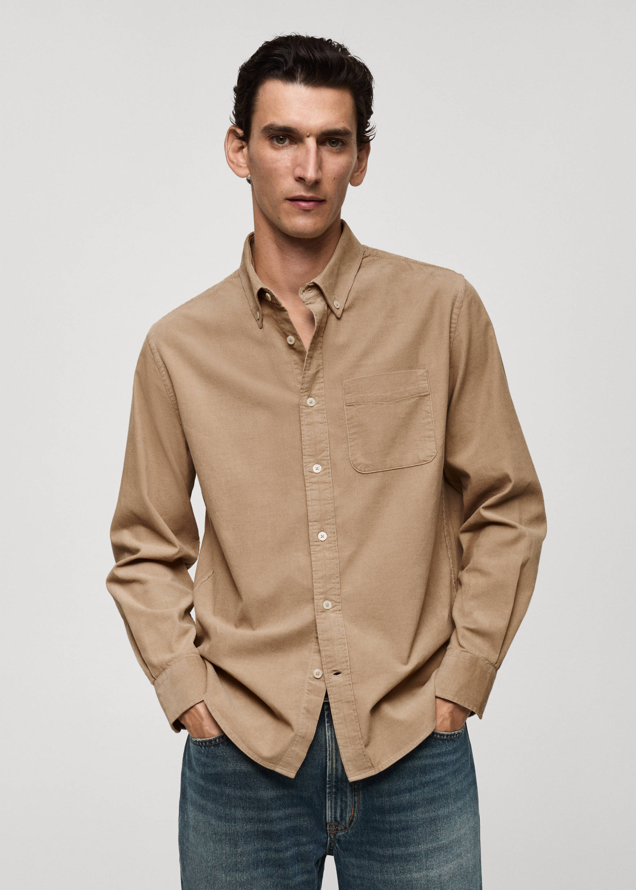 Classic-fit micro-corduroy shirt - Medium plane