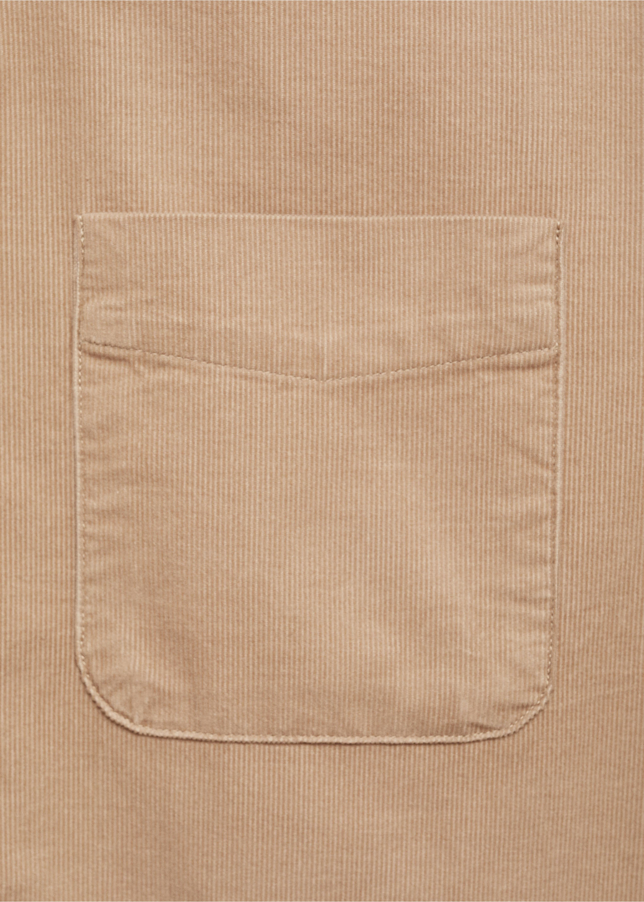 Classic-fit micro-corduroy shirt - Details of the article 8, Beige. Ref: 77067924-00.
