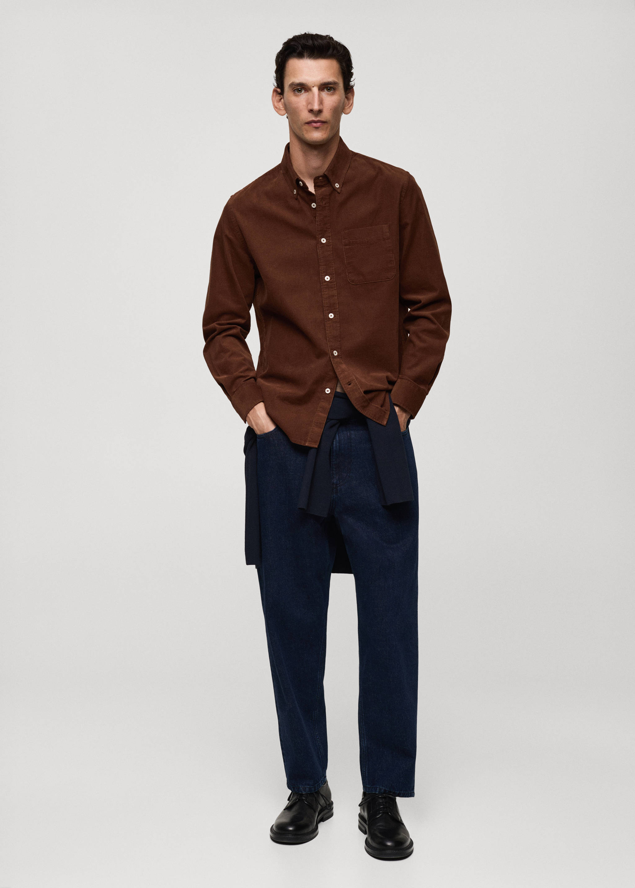 Classic-fit micro-corduroy shirt - General plane