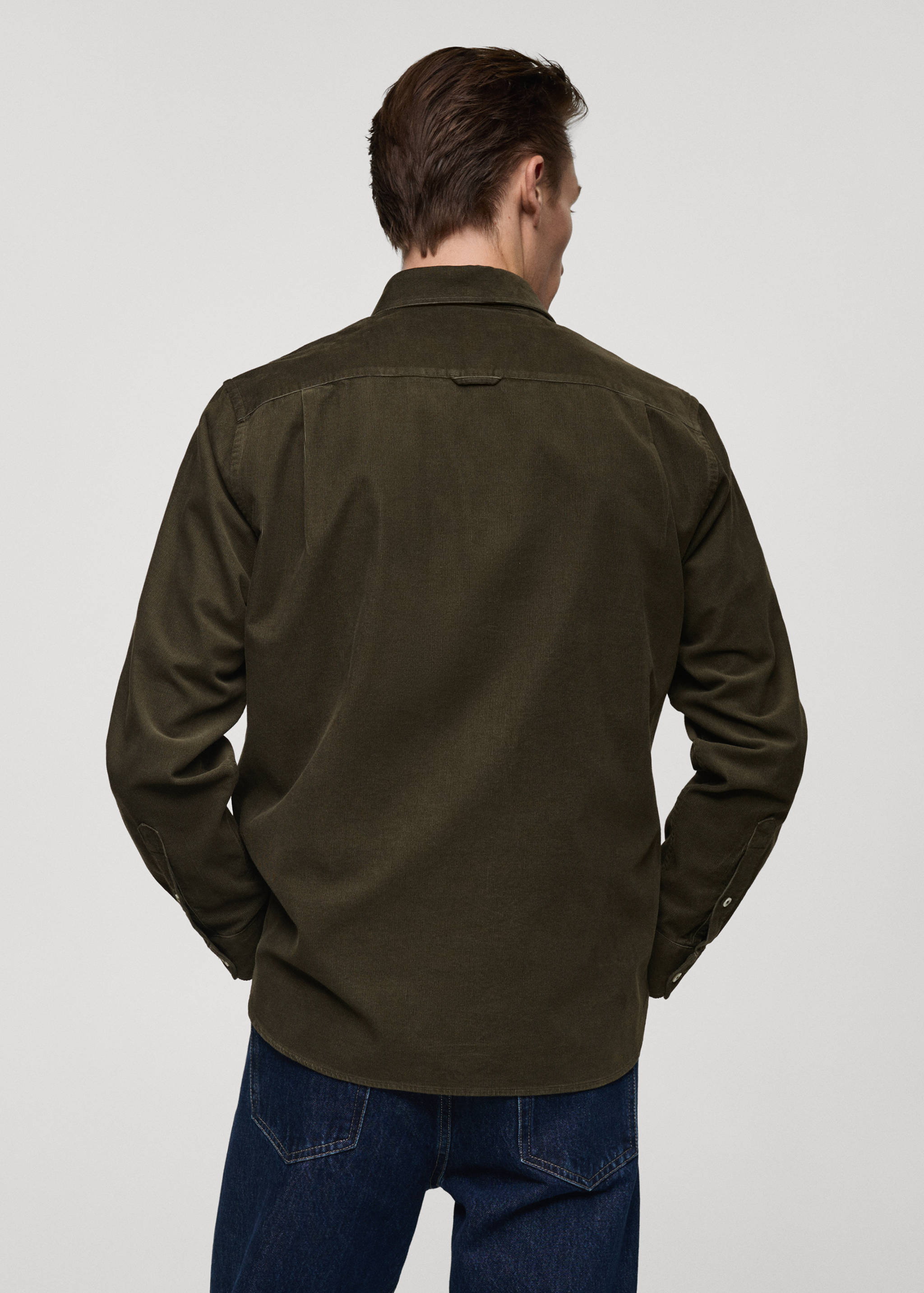 Classic-fit micro-corduroy shirt - Reverse of the article