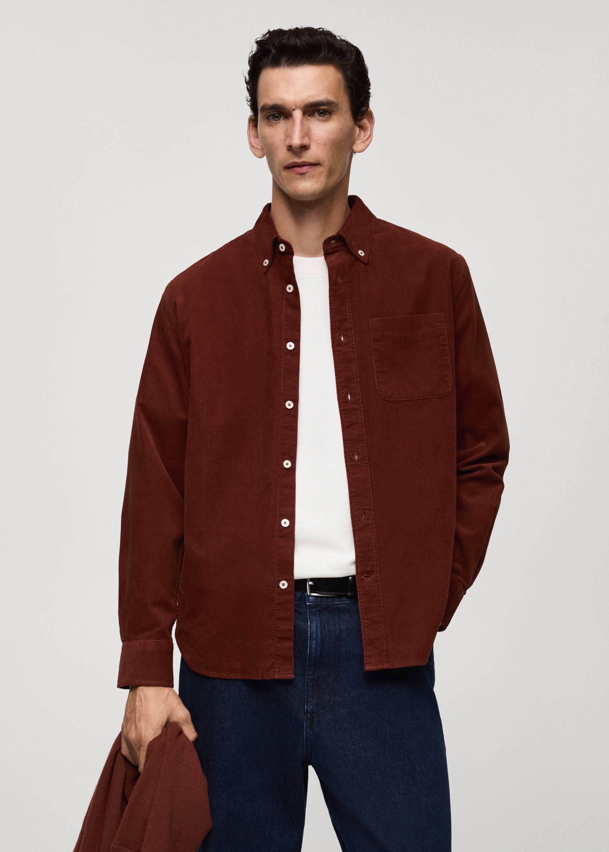 Classic-fit micro-corduroy shirt - Medium plane