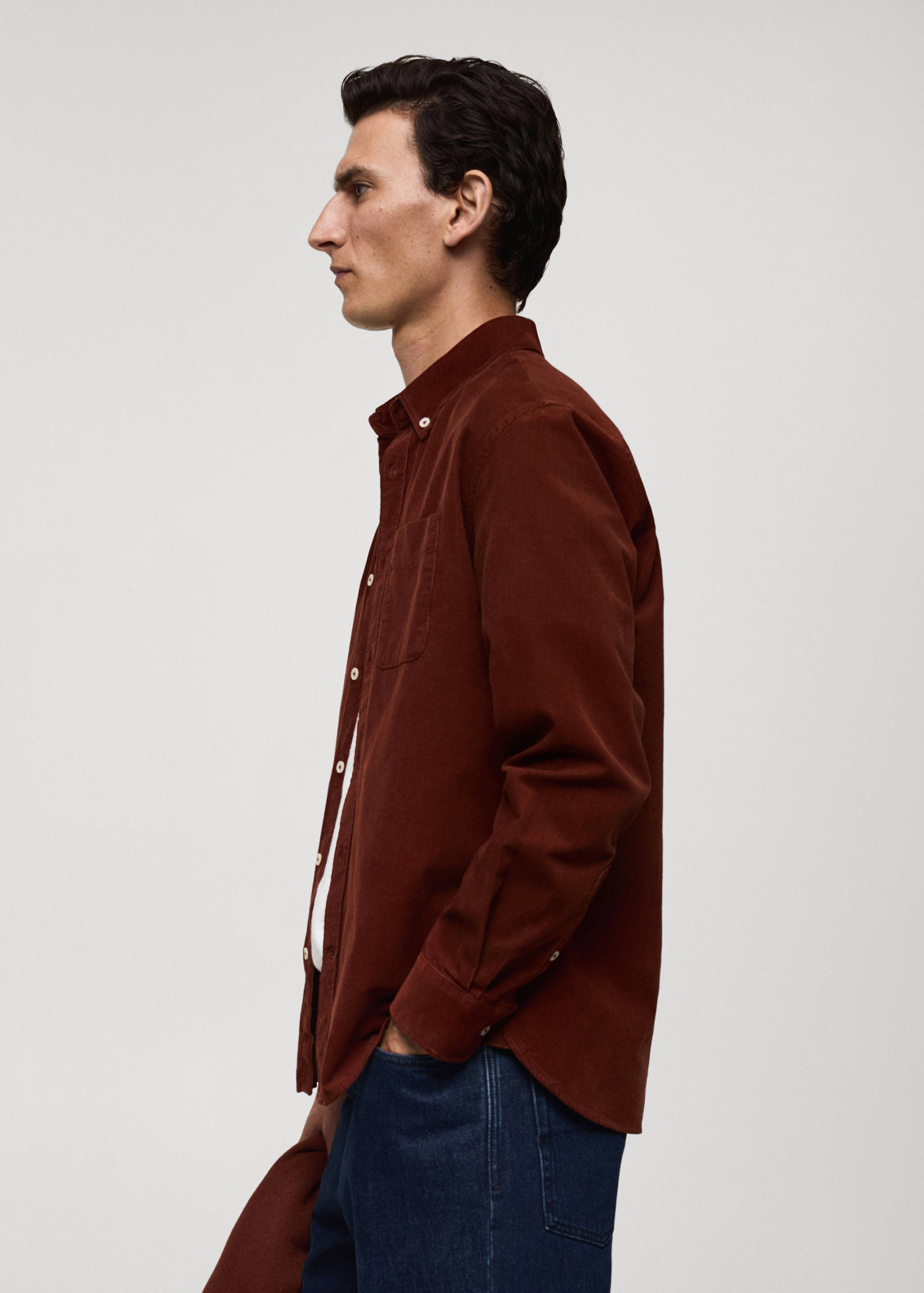 Classic-fit micro-corduroy shirt - Details of the article 2