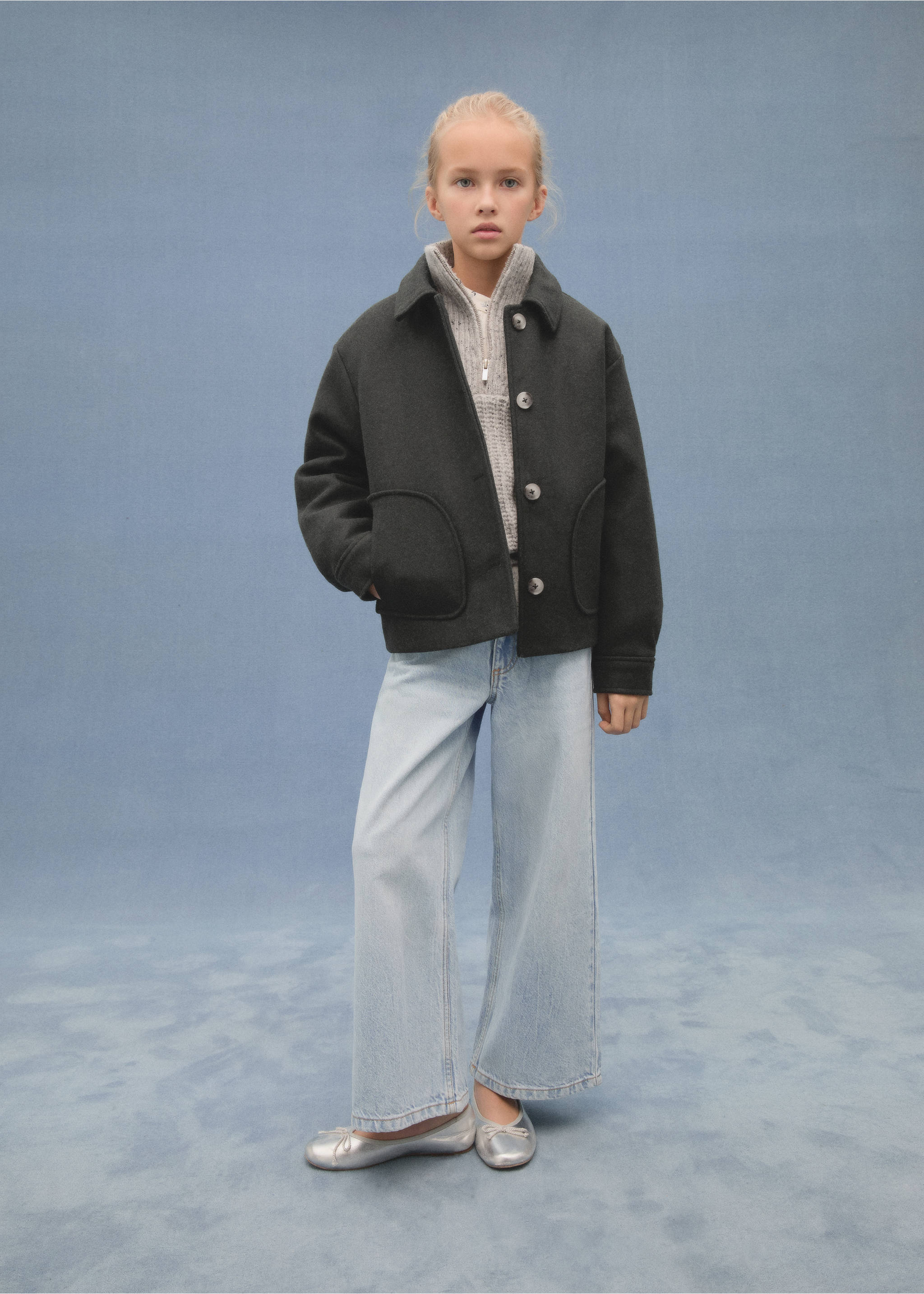 Kurzer Tuchmantel - Detail des Artikels 6, Khaki. Ref: 77067925-00.