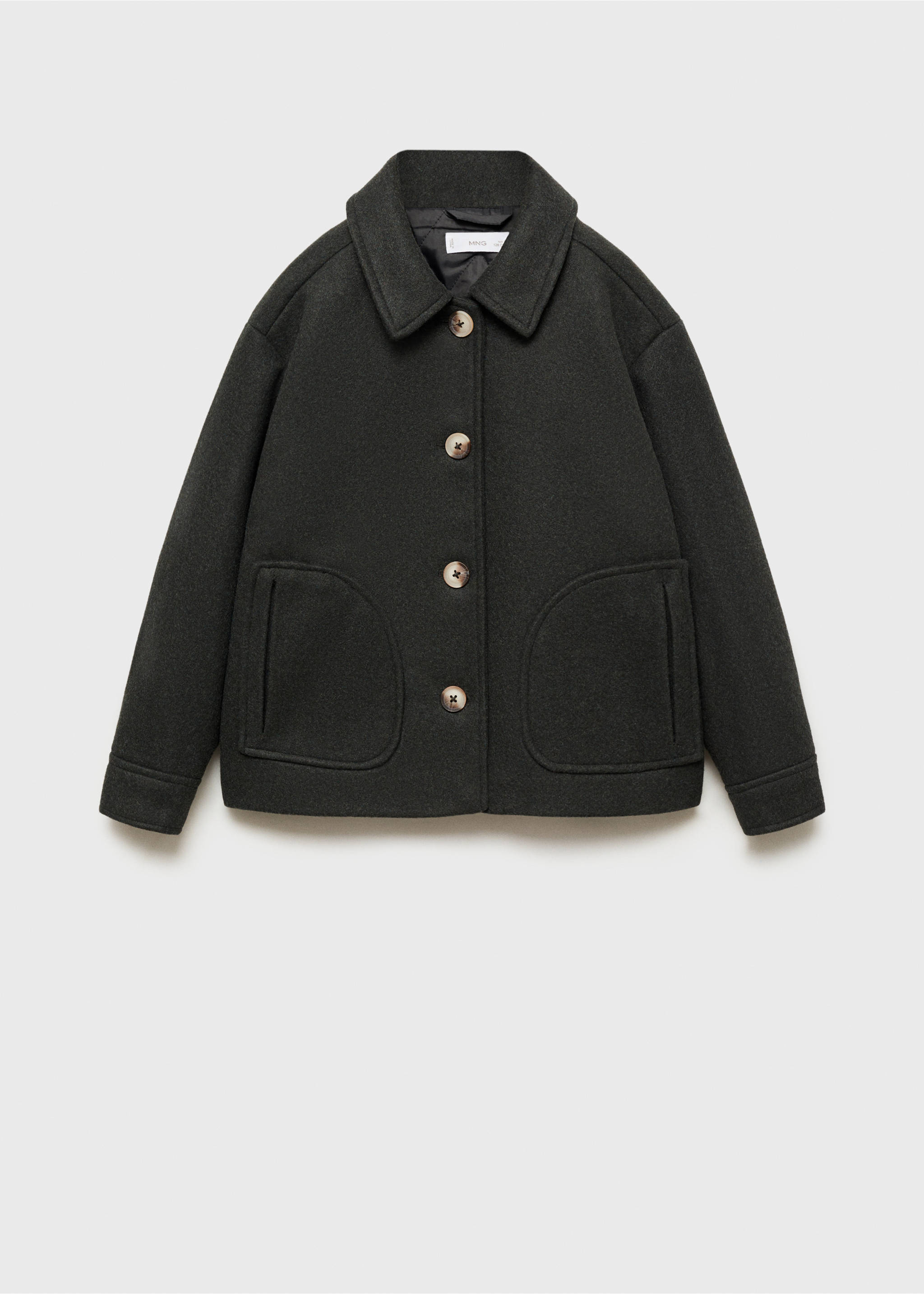 Short cloth coat - Article without model, Khaki. Ref: 77067925-00.