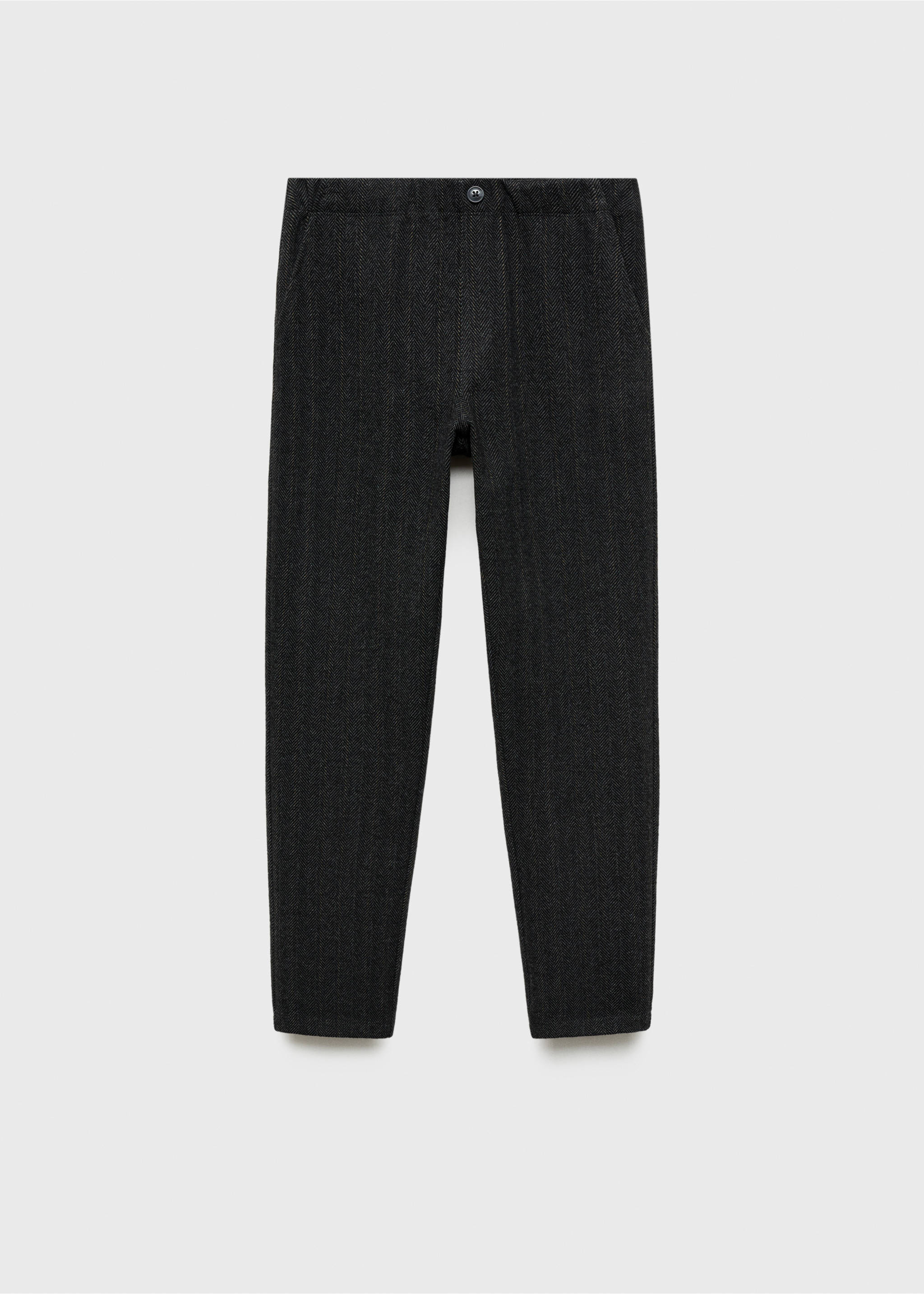 Herringbone straight trousers - Article without model, Black. Ref: 77067926-00.