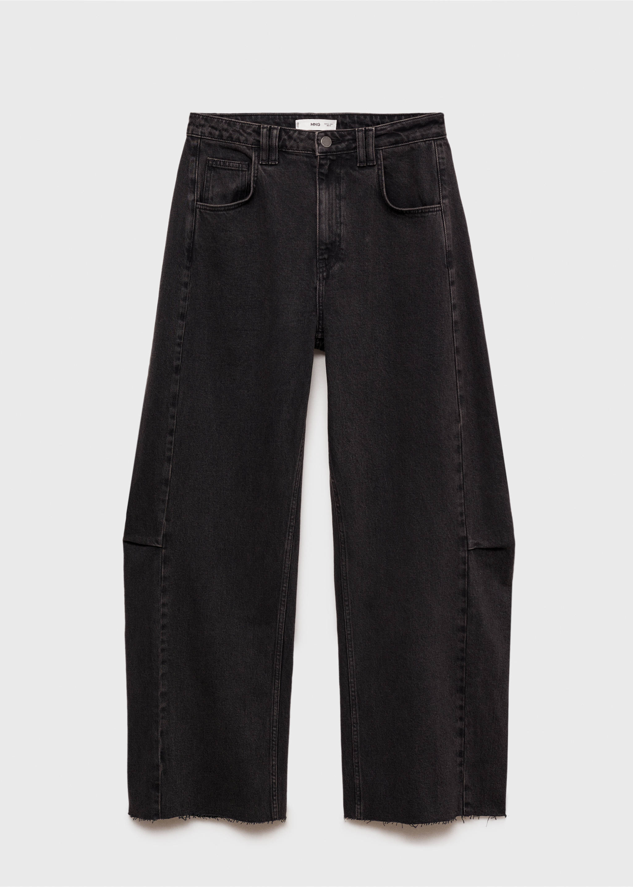 Jeans wideleg loose med lavt liv - Artikkel uten modell, Black denim. Ref: 77067937-00.