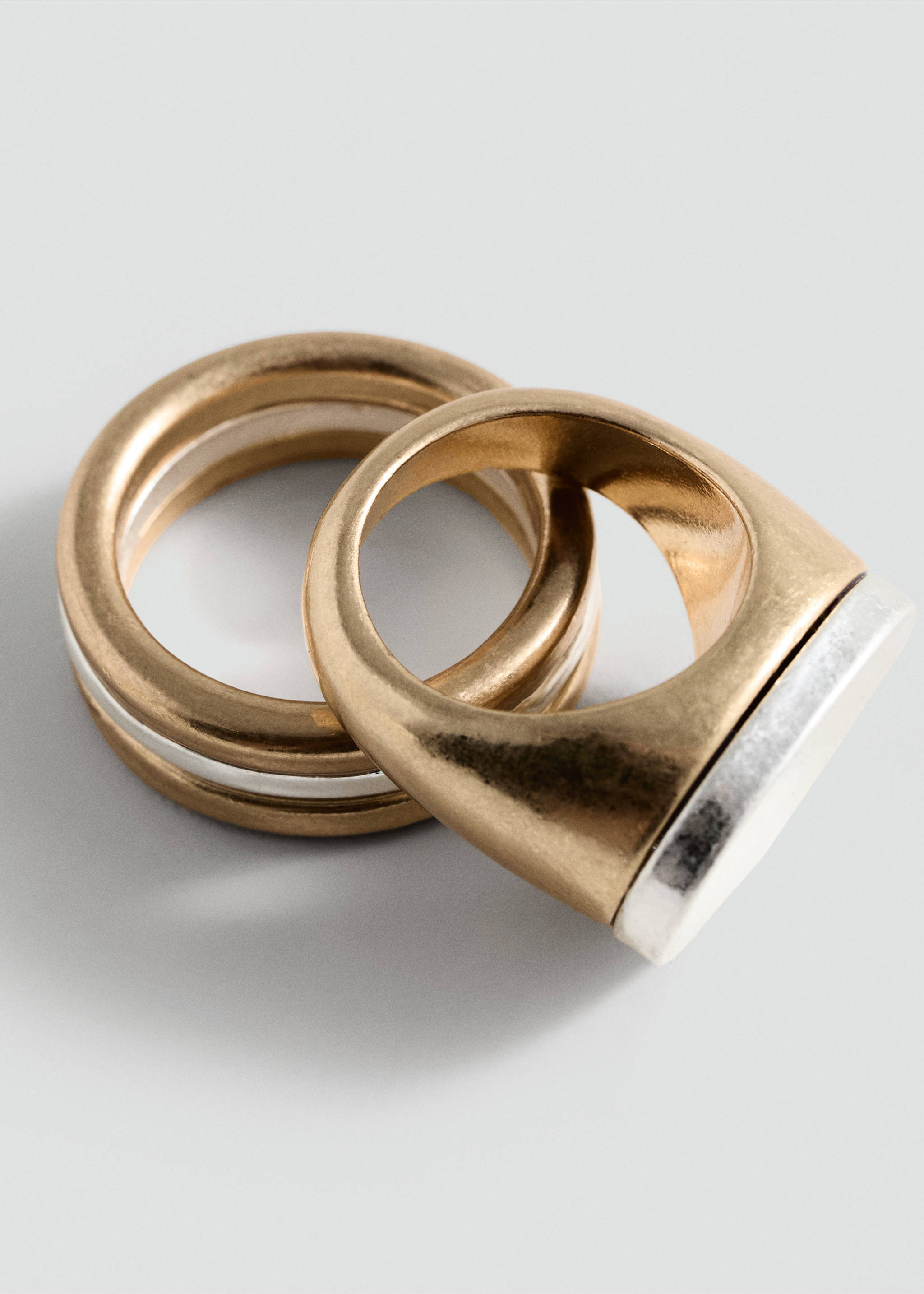 2-pack combined rings - Medium plane, Gold. Ref: 77067938-00.