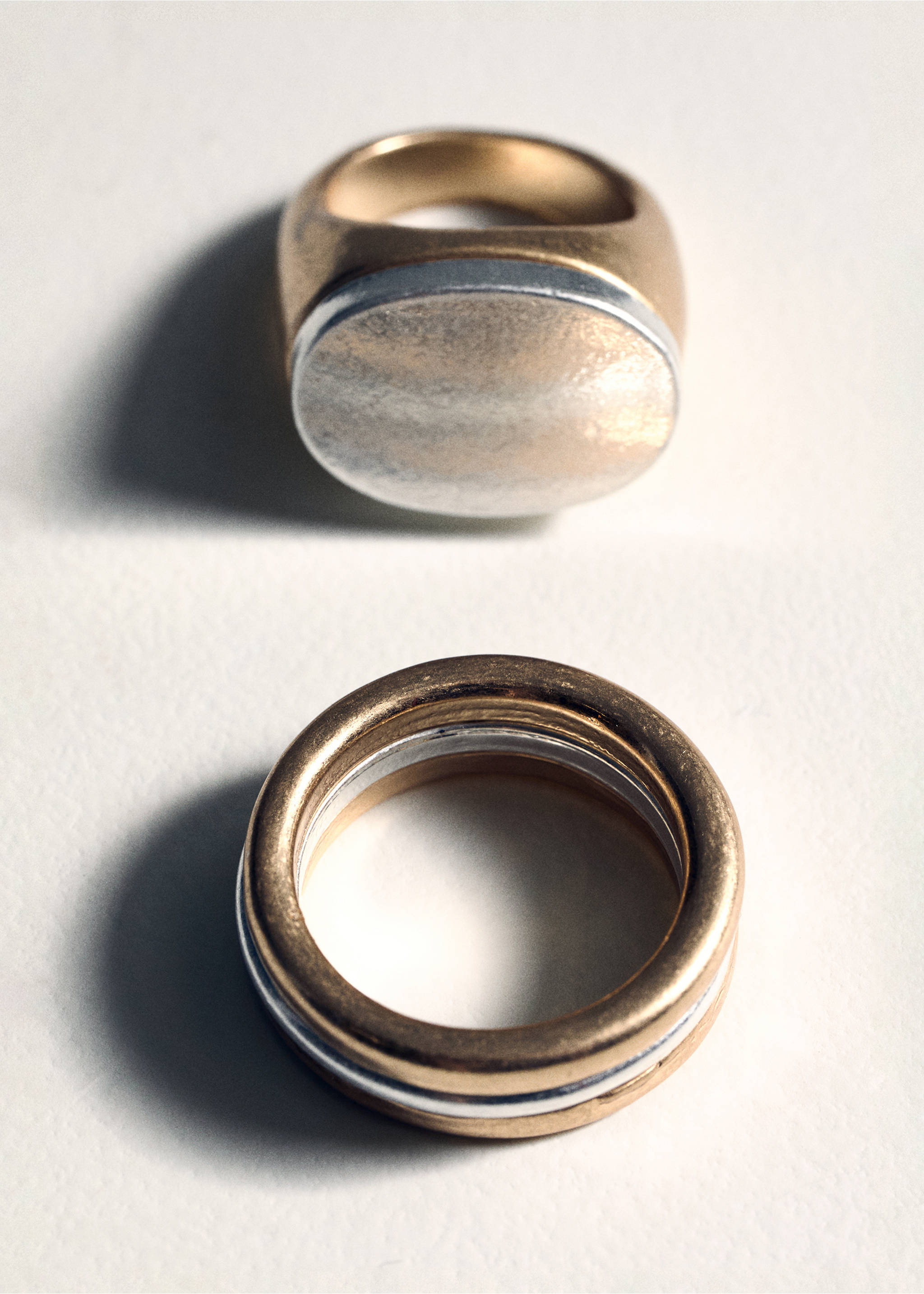 2-pack combined rings - Details of the article 5, Gold. Ref: 77067938-00.