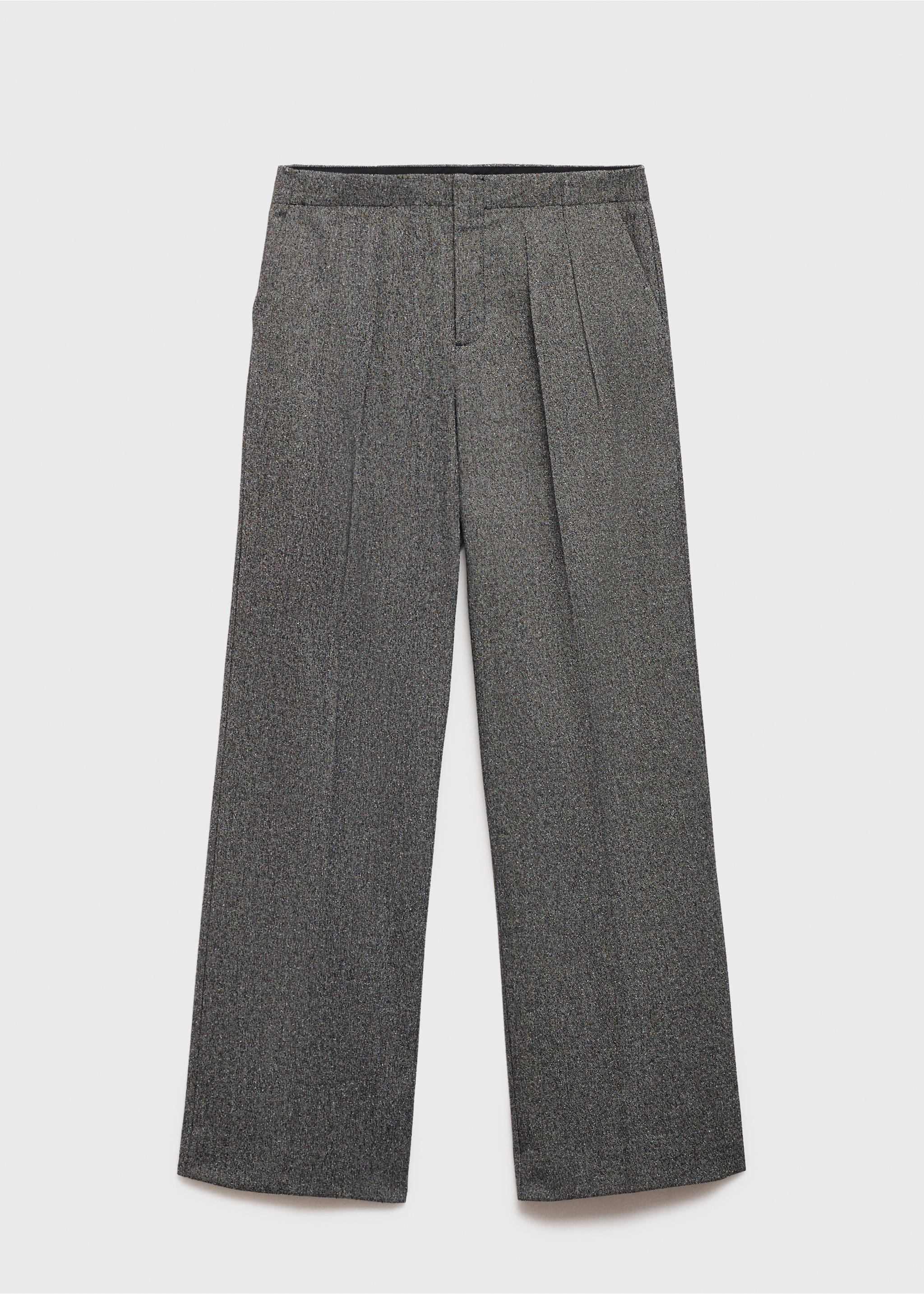 Flecked pleated trousers - Article without model, Black. Ref: 77068264-00.